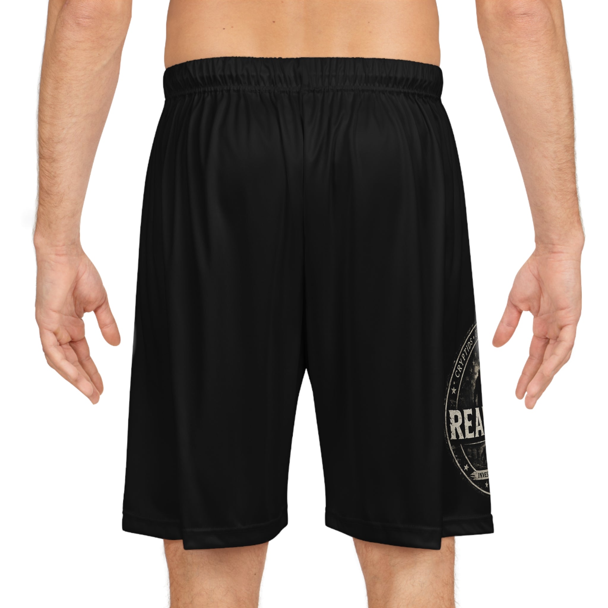Real or Not? USA Vintage Stamp Black Basketball Shorts