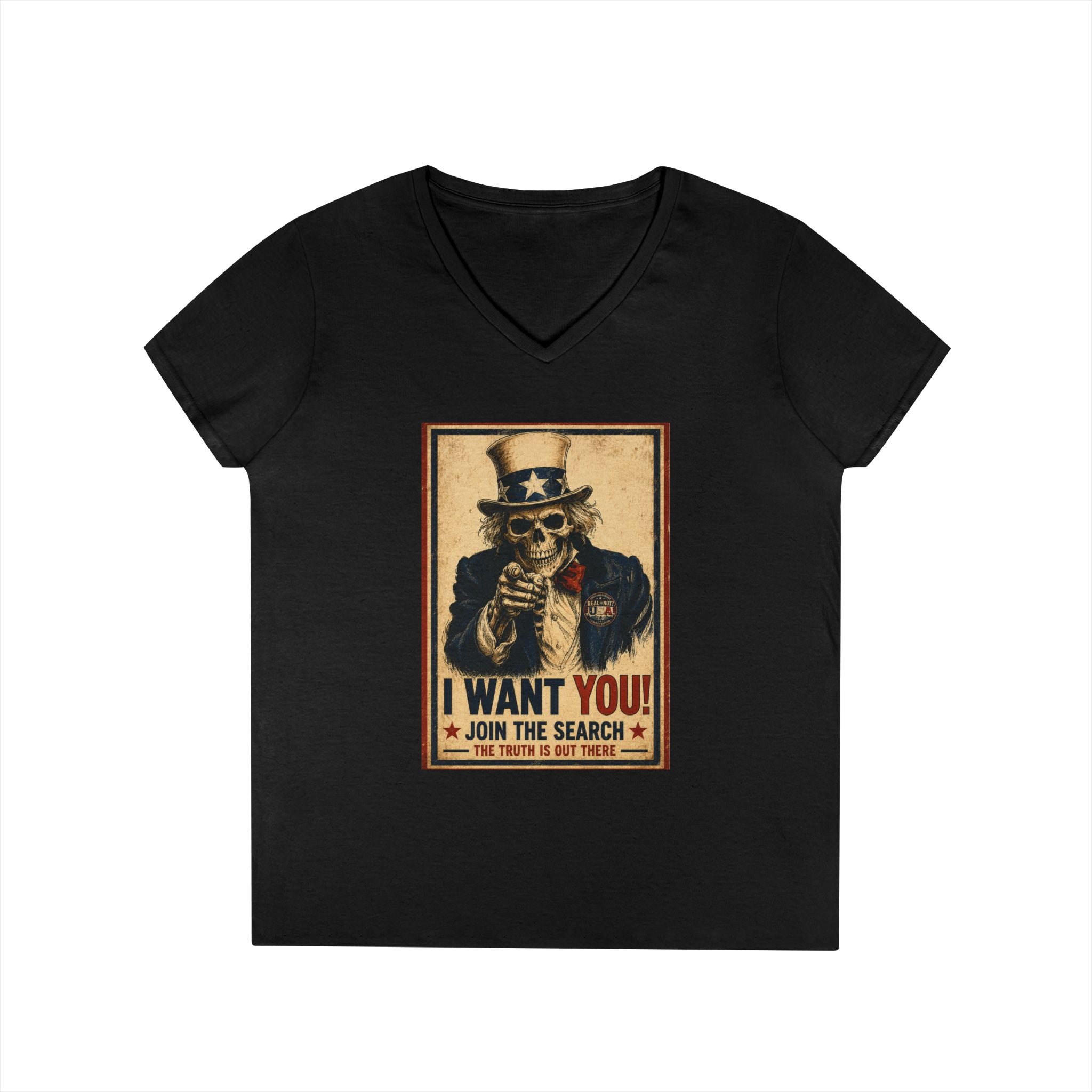 Uncle Sam Skull Limited Edition 250th USA Anniversary Ladies' V-Neck T-Shirt