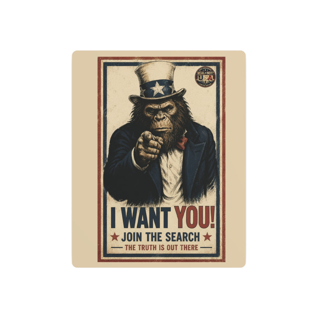 Uncle Squatch - "I WANT YOU!" Vintage Recruiting Metal Sign