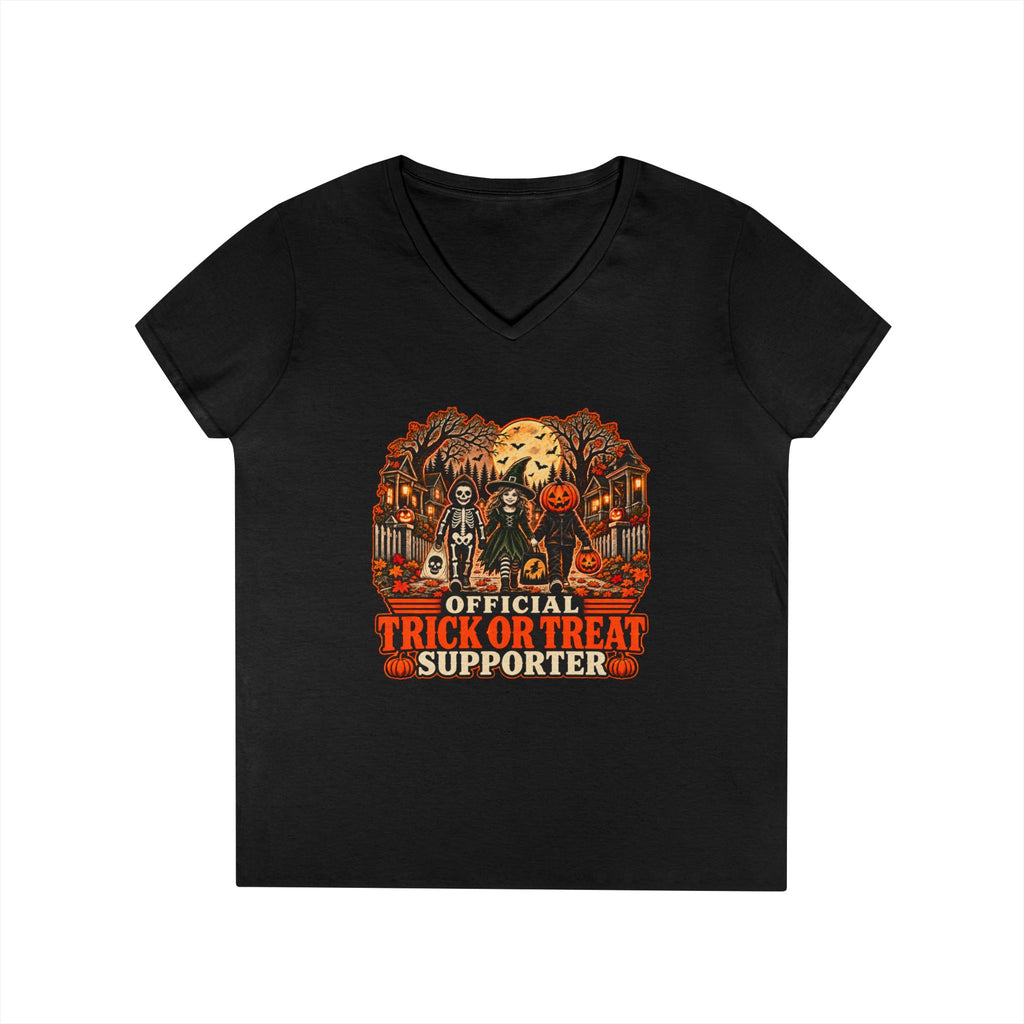 Trick or Treat Supporter Ladies V-Neck T-Shirt