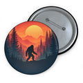 Bigfoot Sunset Walk Round Pin Button
