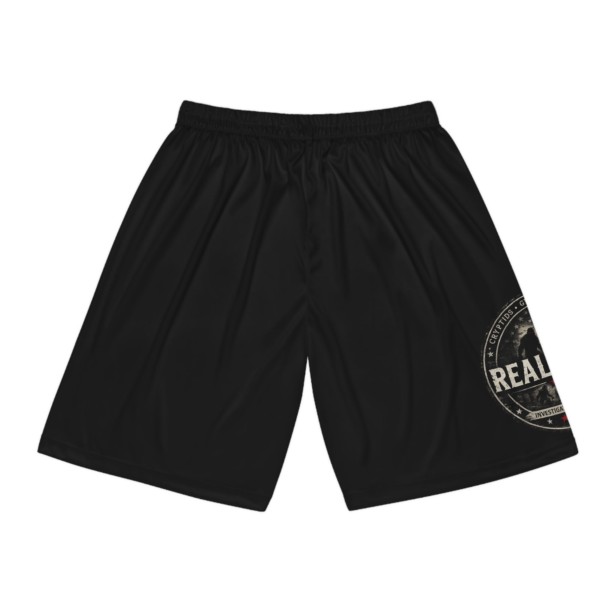 Real or Not? USA Vintage Stamp Black Basketball Shorts