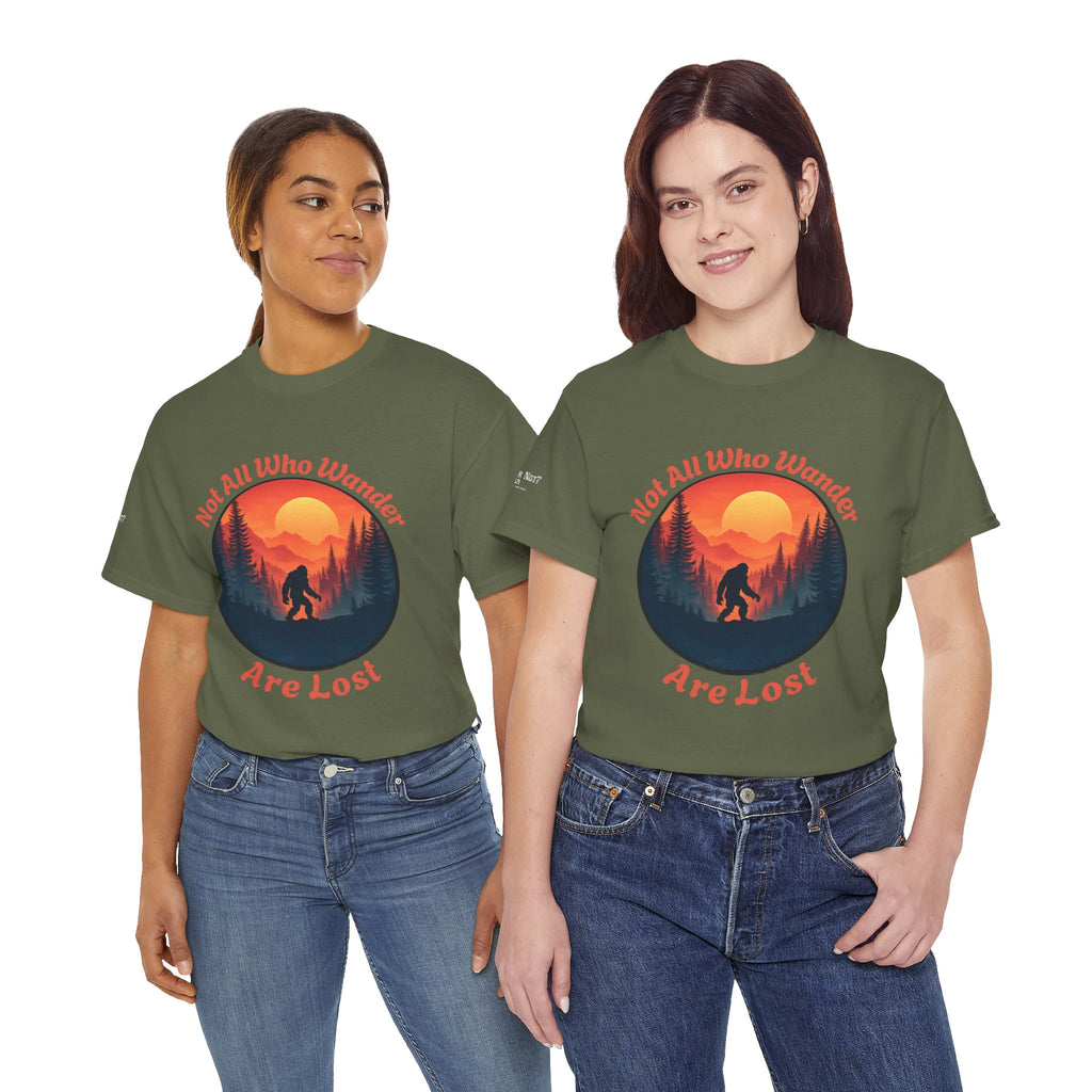 The Wanderer - Sunset Bigfoot Forest Graphic