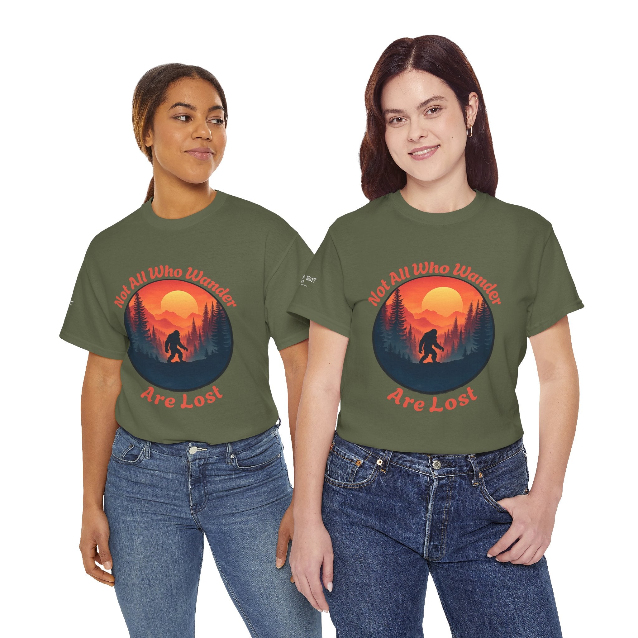 The Wanderer - Sunset Bigfoot Forest Graphic