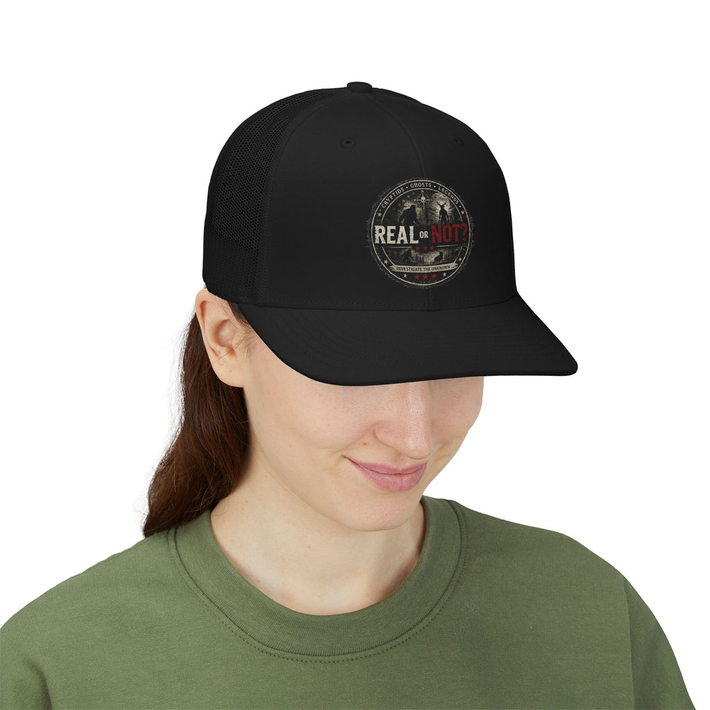 Real or Not? Trucker Hat - Vintage Paranormal Patch Snapback Cap