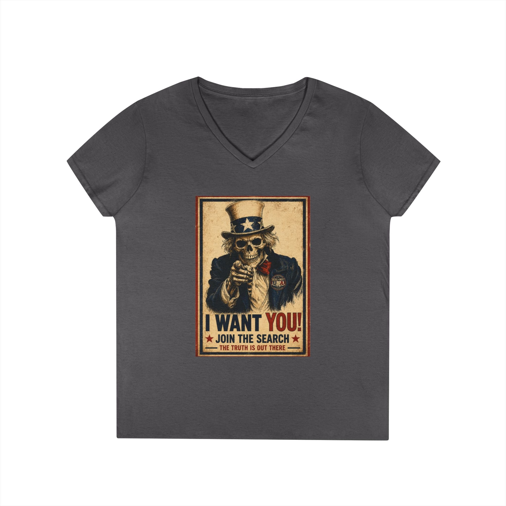 Uncle Sam Skull Limited Edition 250th USA Anniversary Ladies' V-Neck T-Shirt