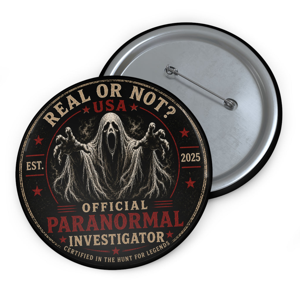 Paranormal Investigator Round Pin Button
