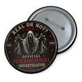 Paranormal Investigator Round Pin Button