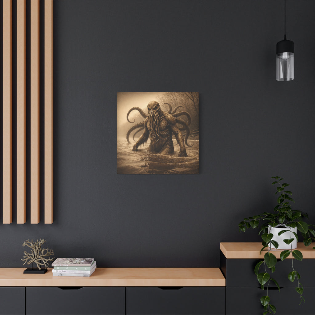 Octo-man Canvas Wall Art – Matte Stretched Horror Decor