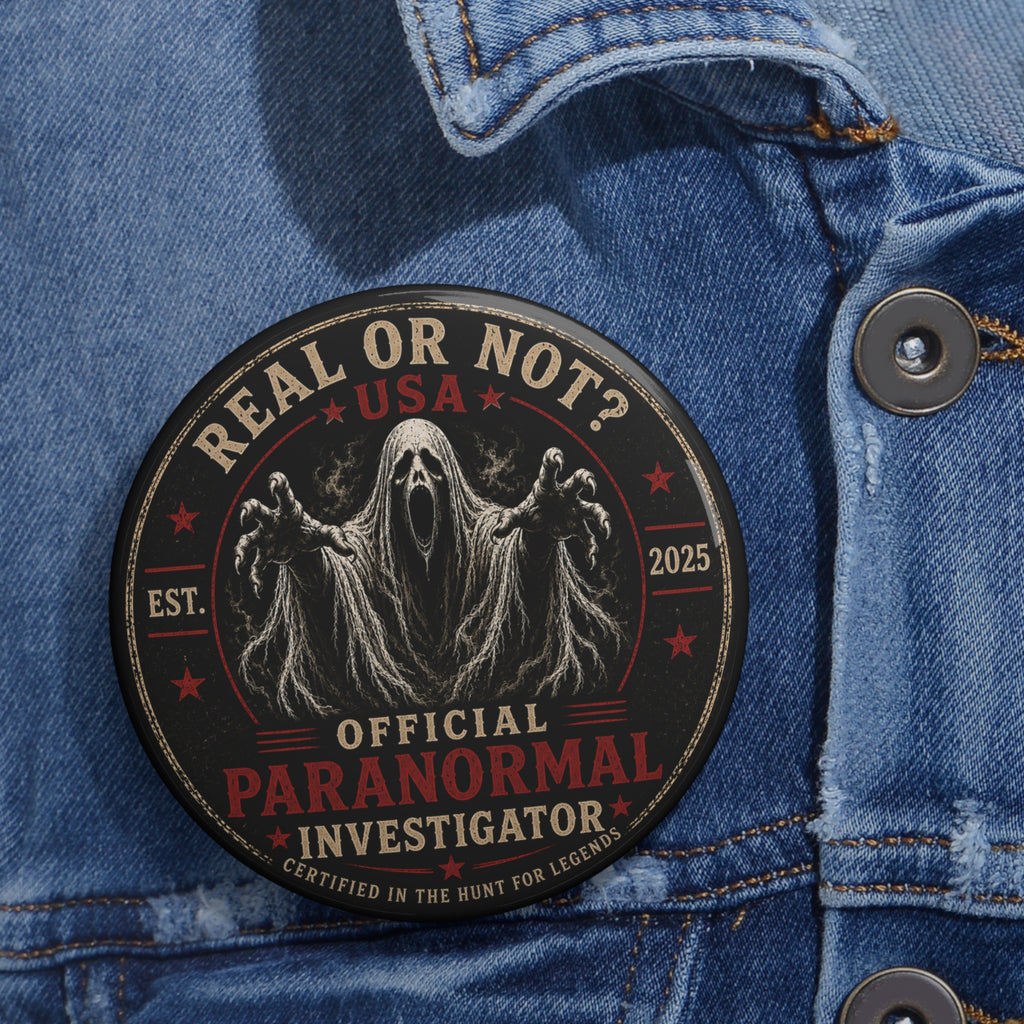 Paranormal Investigator Round Pin Button