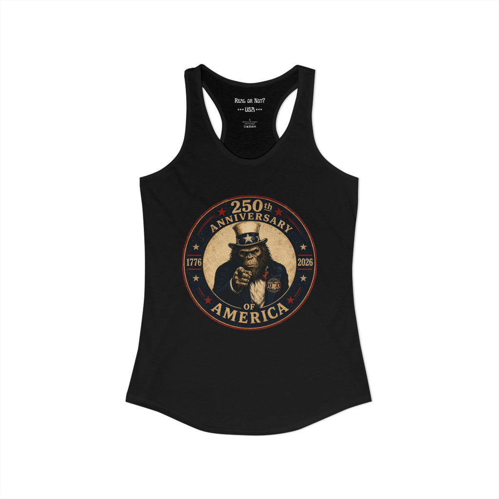Limited Edition: Uncle Squatch 250th USA Anniversary Ladies' Racerback Tank Top