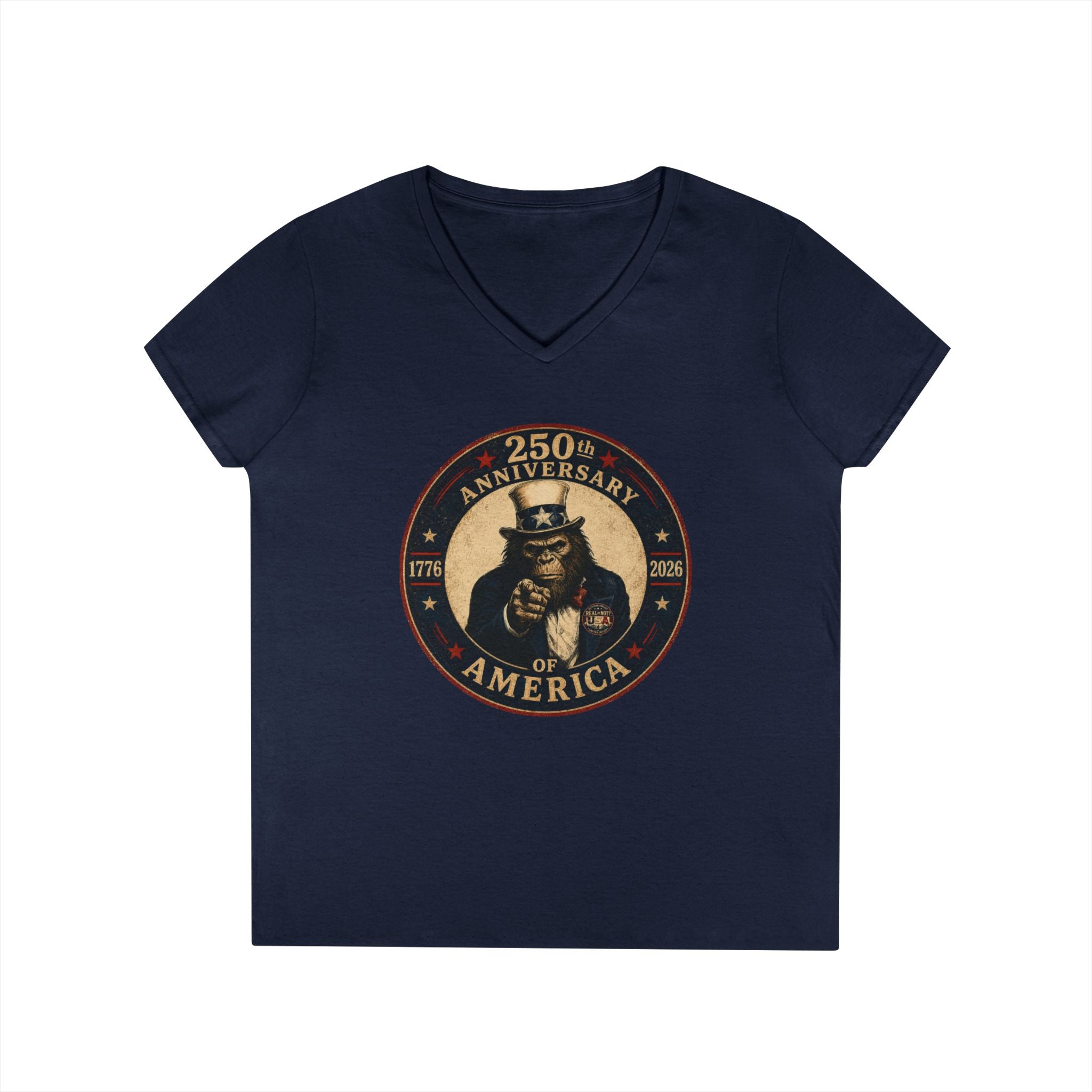 Limited Edition: Uncle Squatch 250th USA Anniversary Ladies' V-Neck T-Shirt