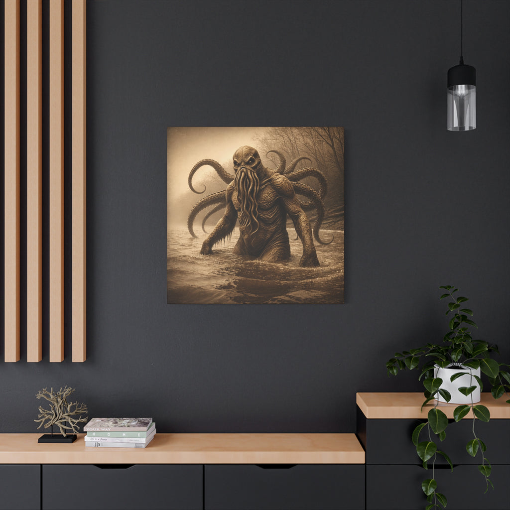 Octo-man Canvas Wall Art – Matte Stretched Horror Decor