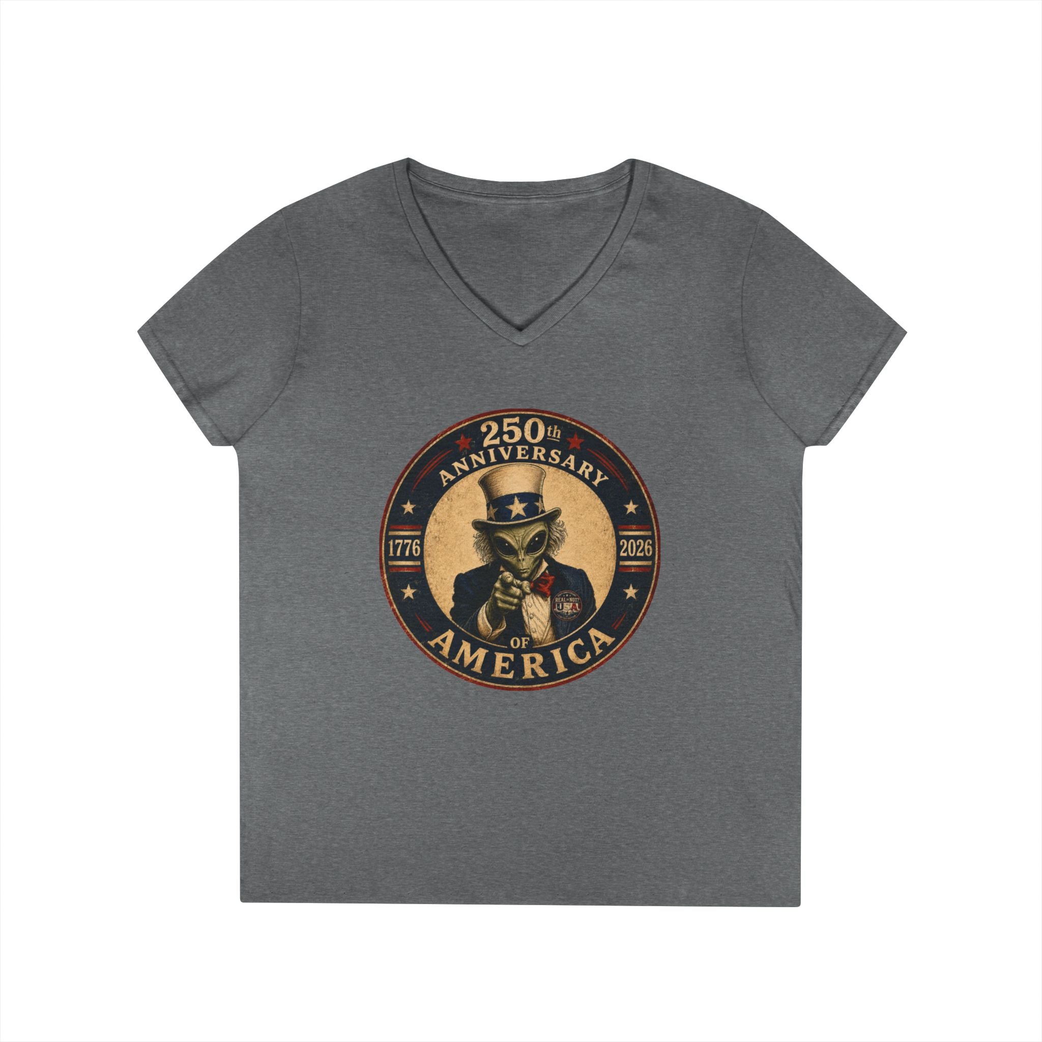 Limited Edition: Uncle Alien 250th USA Anniversary Ladies' V-Neck T-Shirt