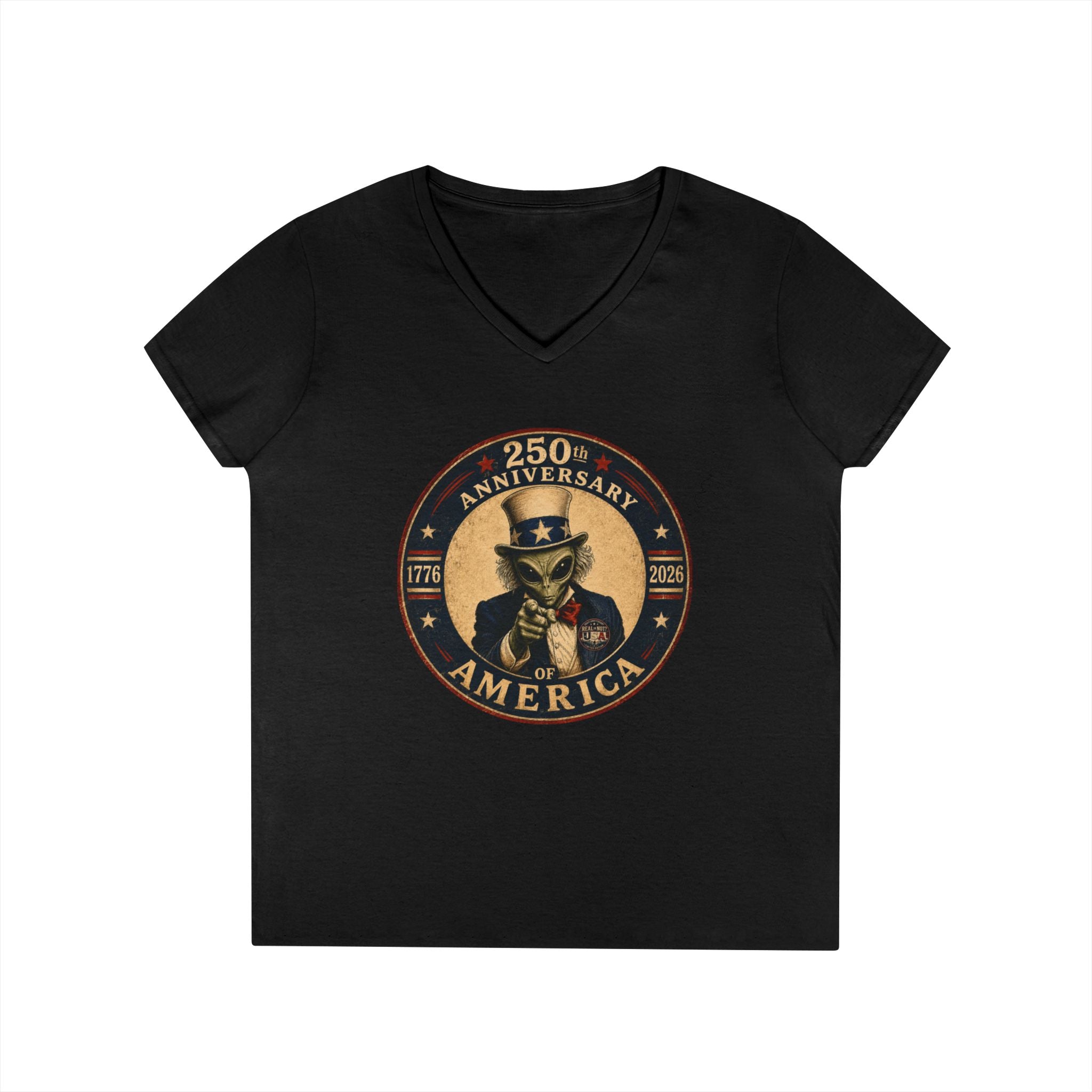 Limited Edition: Uncle Alien 250th USA Anniversary Ladies' V-Neck T-Shirt