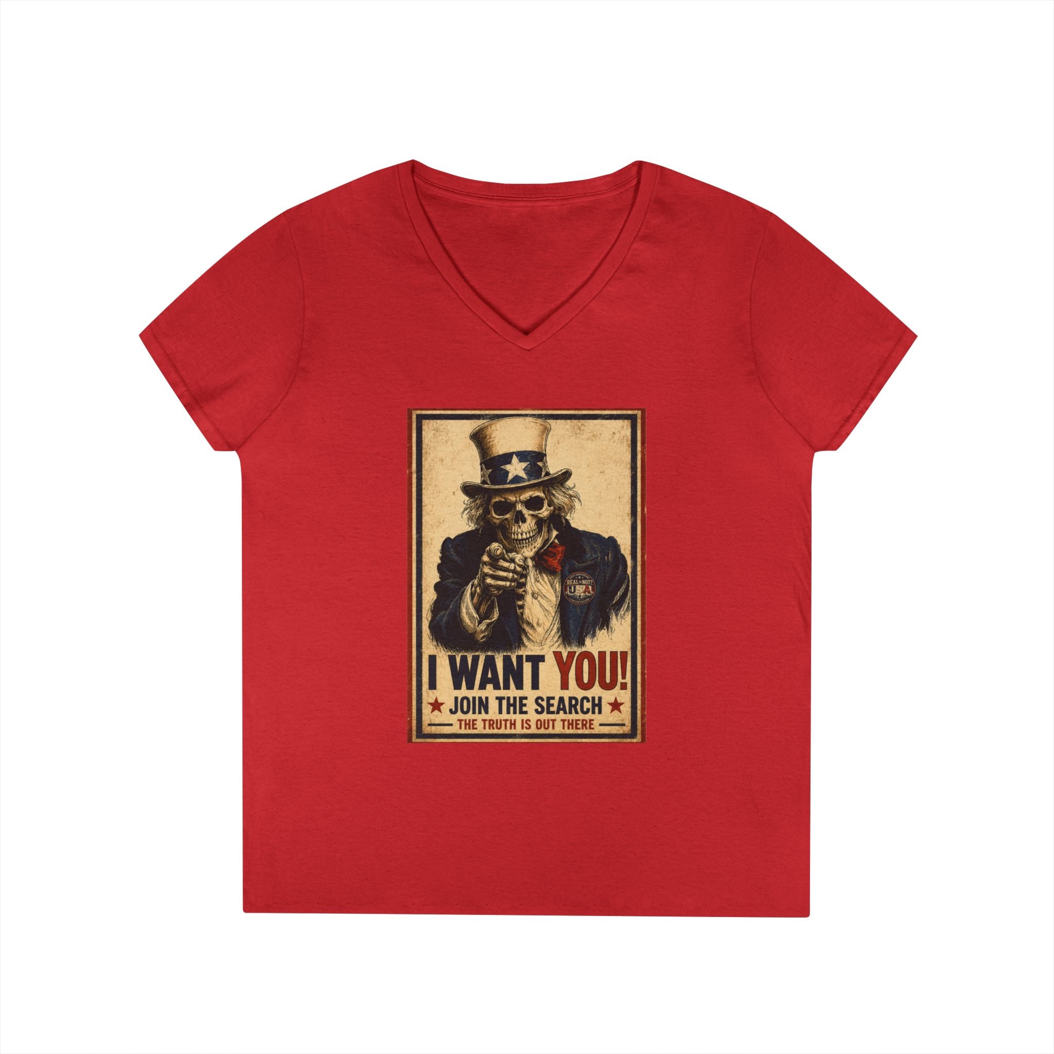 Uncle Sam Skull Limited Edition 250th USA Anniversary Ladies' V-Neck T-Shirt
