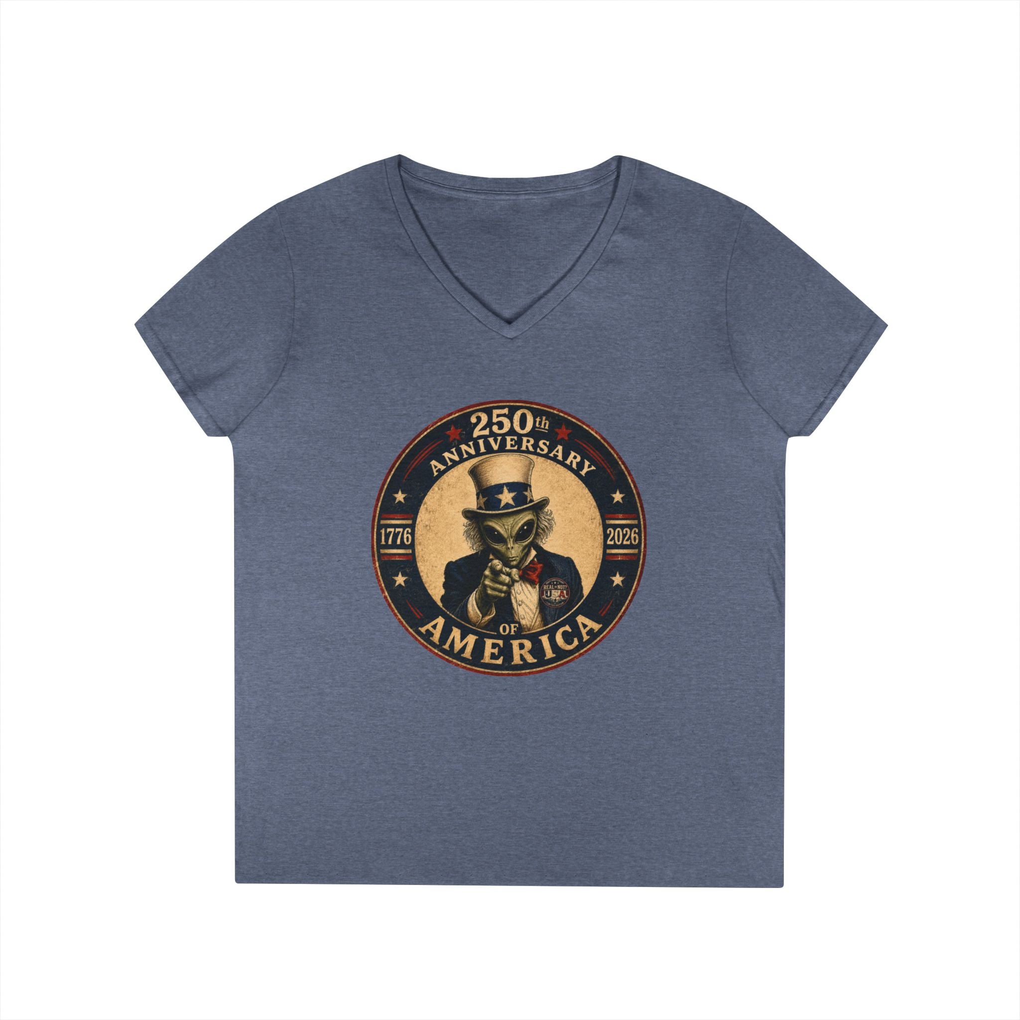 Limited Edition: Uncle Alien 250th USA Anniversary Ladies' V-Neck T-Shirt