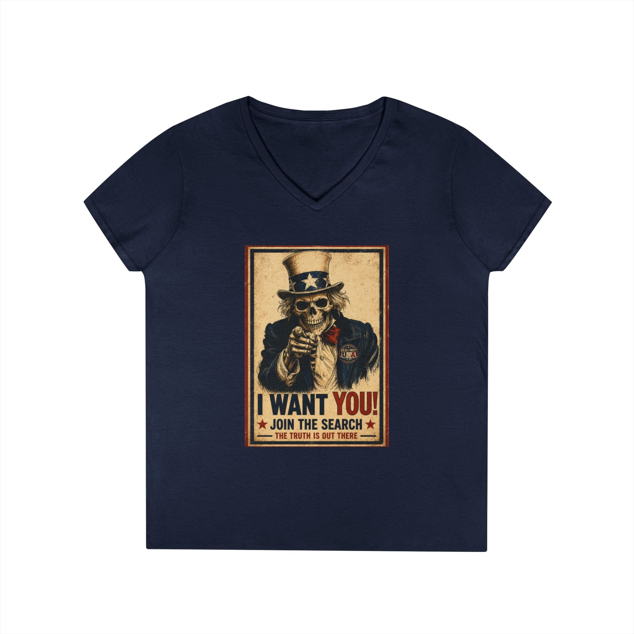 Uncle Sam Skull Limited Edition 250th USA Anniversary Ladies' V-Neck T-Shirt