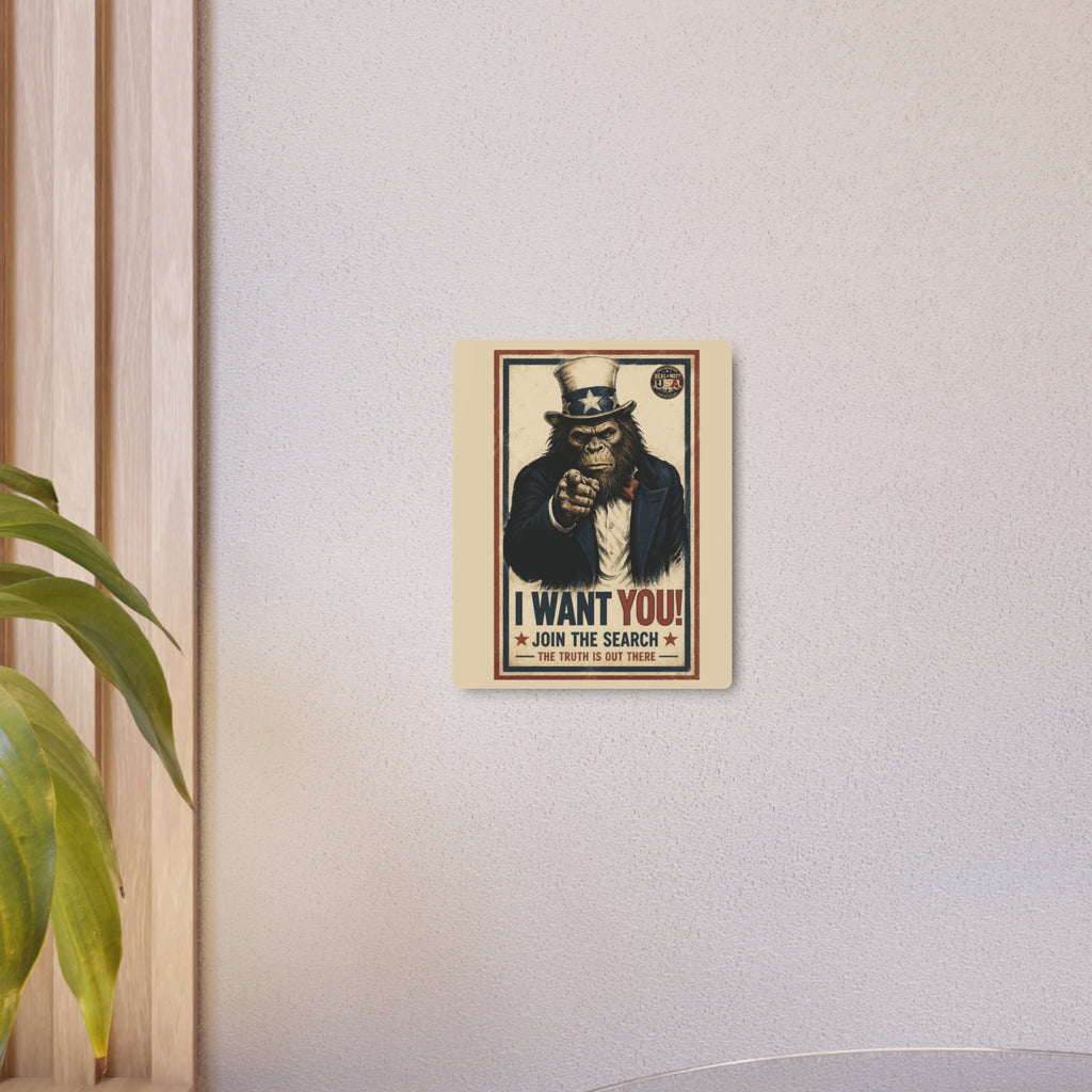 Uncle Squatch - "I WANT YOU!" Vintage Recruiting Metal Sign
