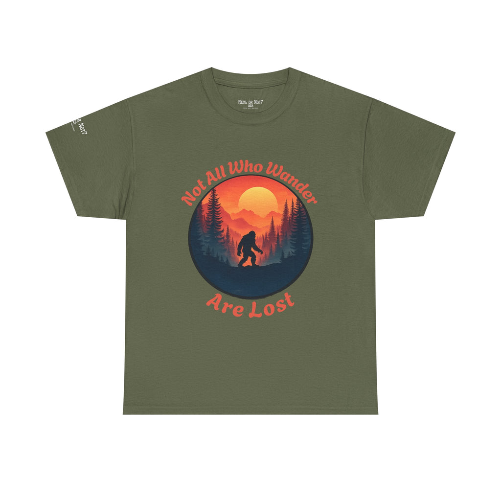 The Wanderer - Sunset Bigfoot Forest Graphic