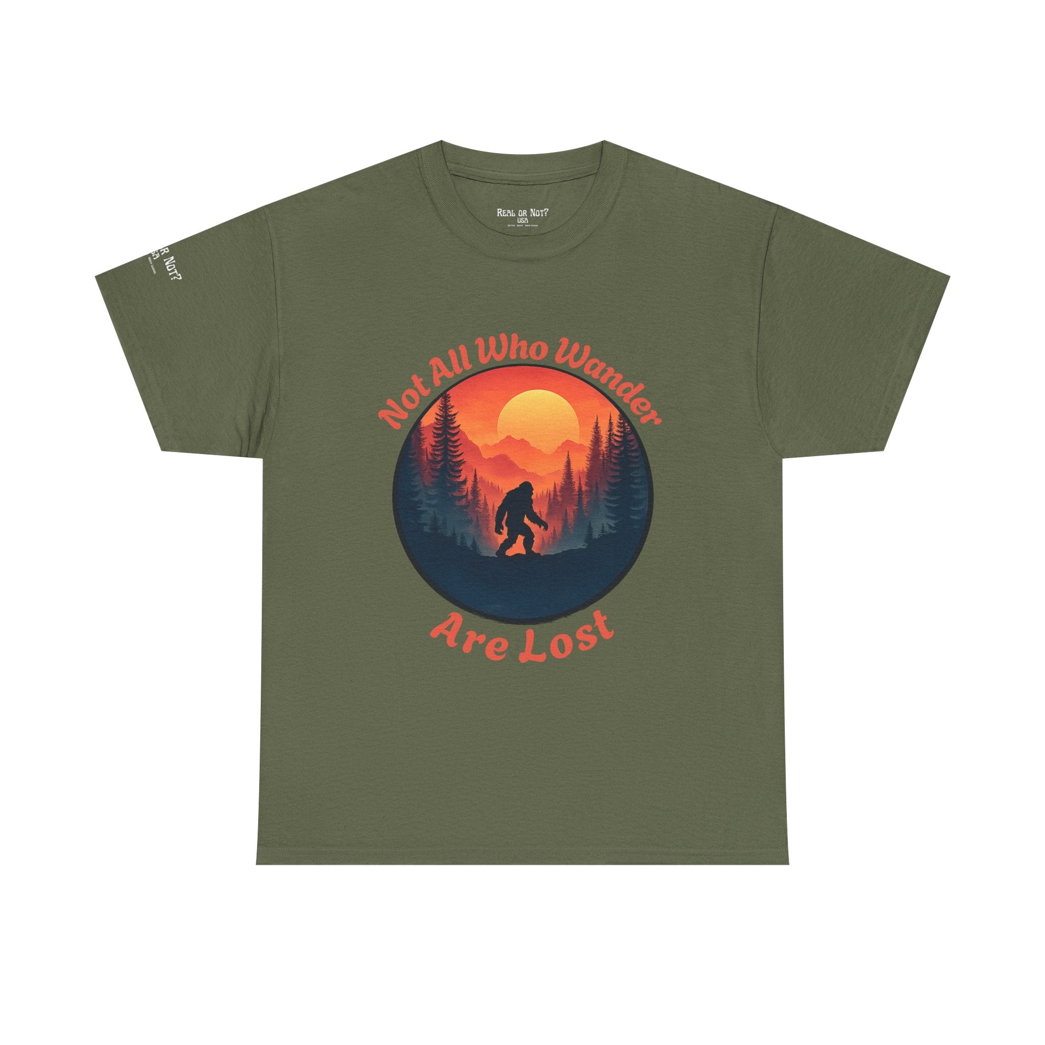 The Wanderer - Sunset Bigfoot Forest Graphic