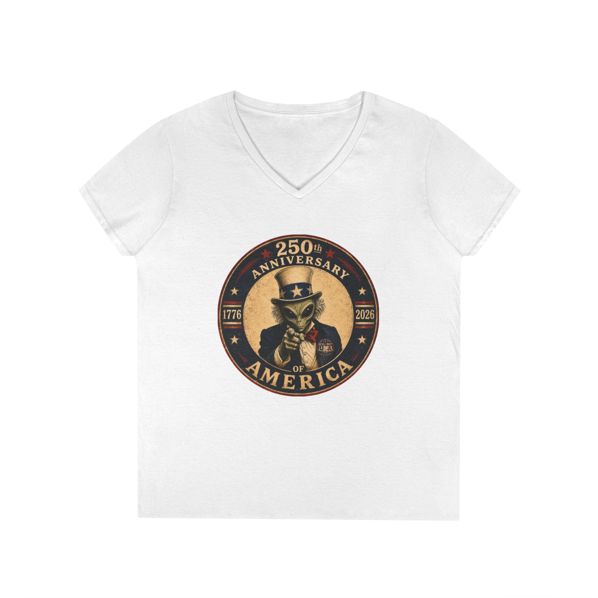 Limited Edition: Uncle Alien 250th USA Anniversary Ladies' V-Neck T-Shirt