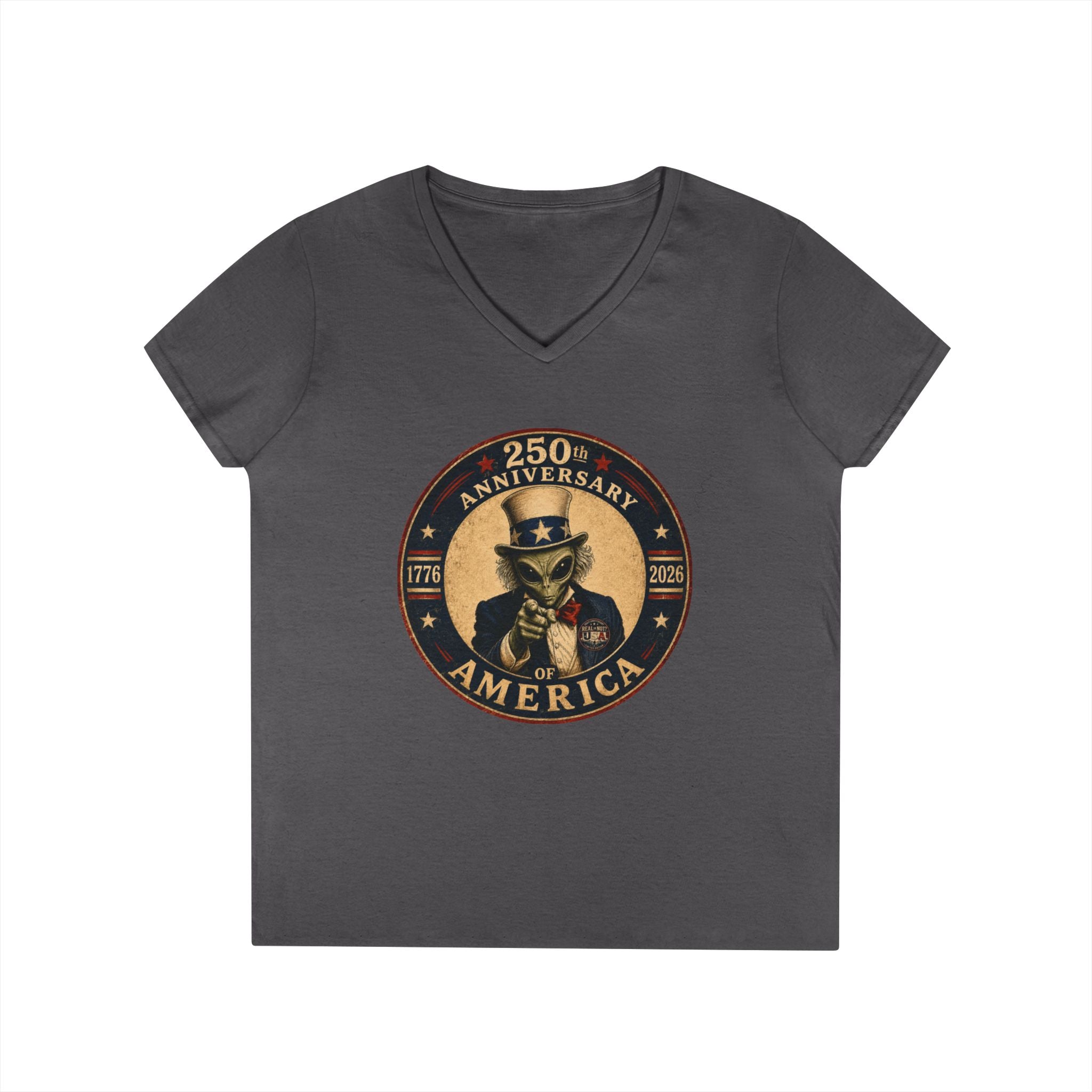 Limited Edition: Uncle Alien 250th USA Anniversary Ladies' V-Neck T-Shirt