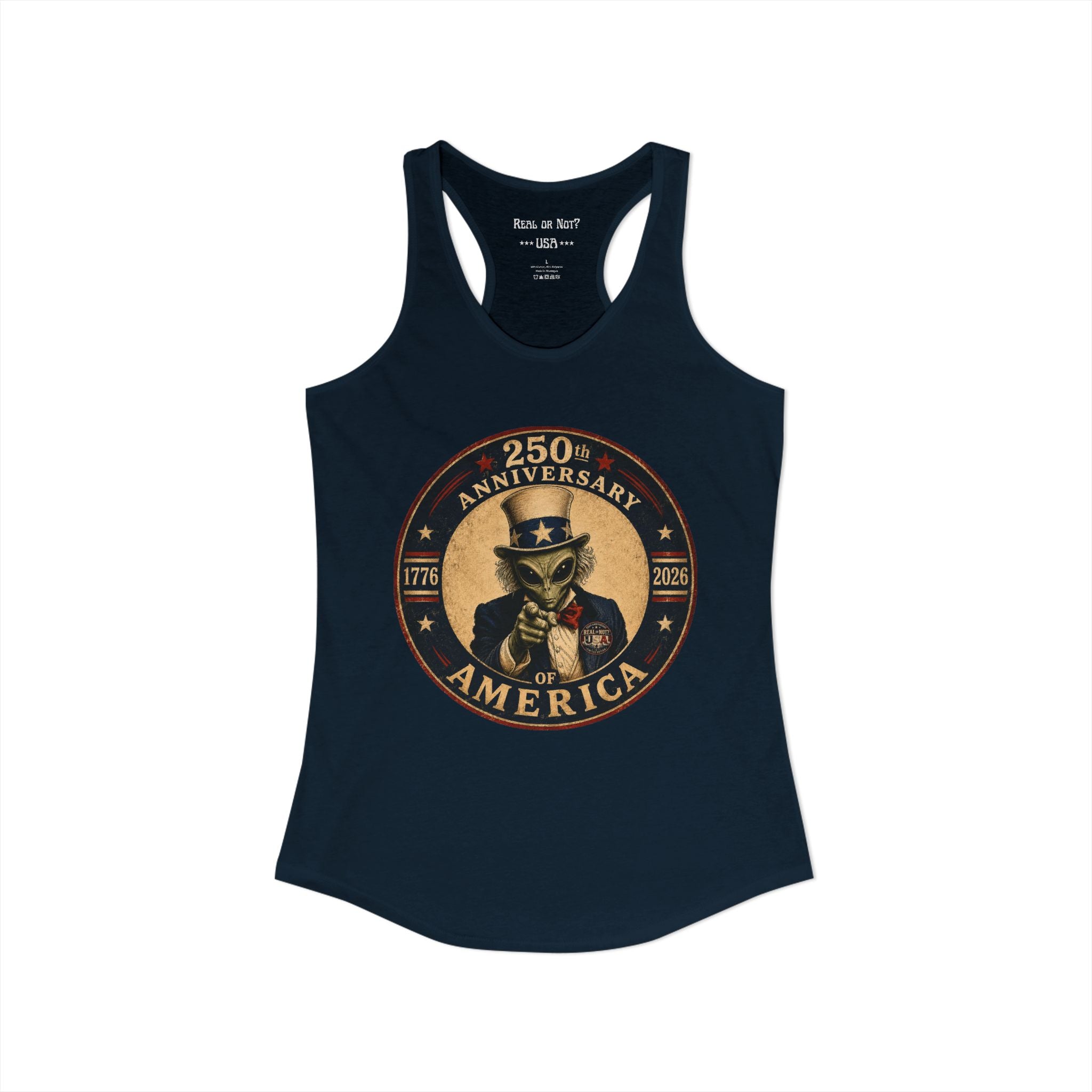 Limited Edition: Uncle Alien 250th USA Anniversary Ladies' Racerback Tank Top