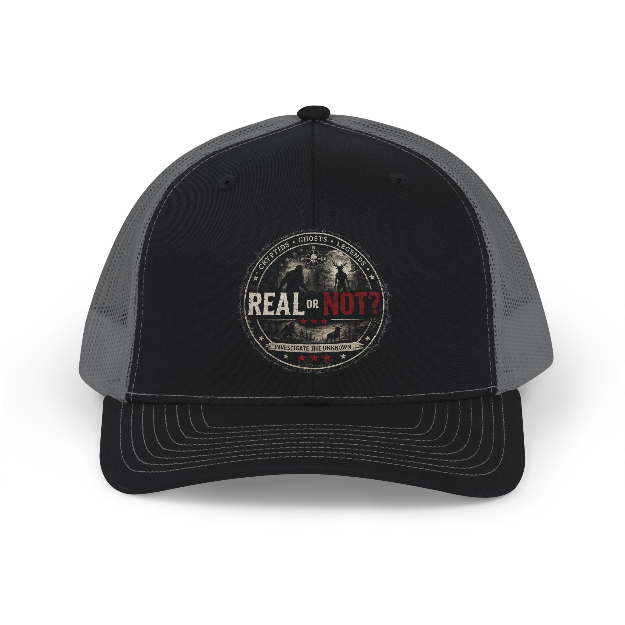 Real or Not? Trucker Hat - Vintage Paranormal Patch Snapback Cap