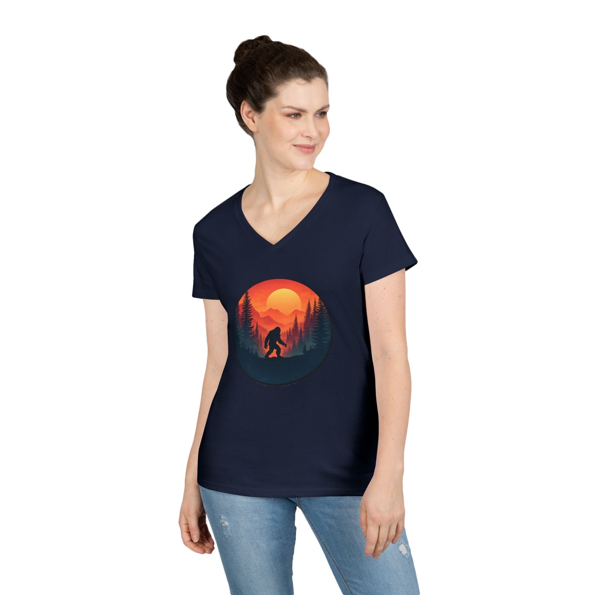 Sasquatch Sunset V-Neck Tee — Women’s Tee