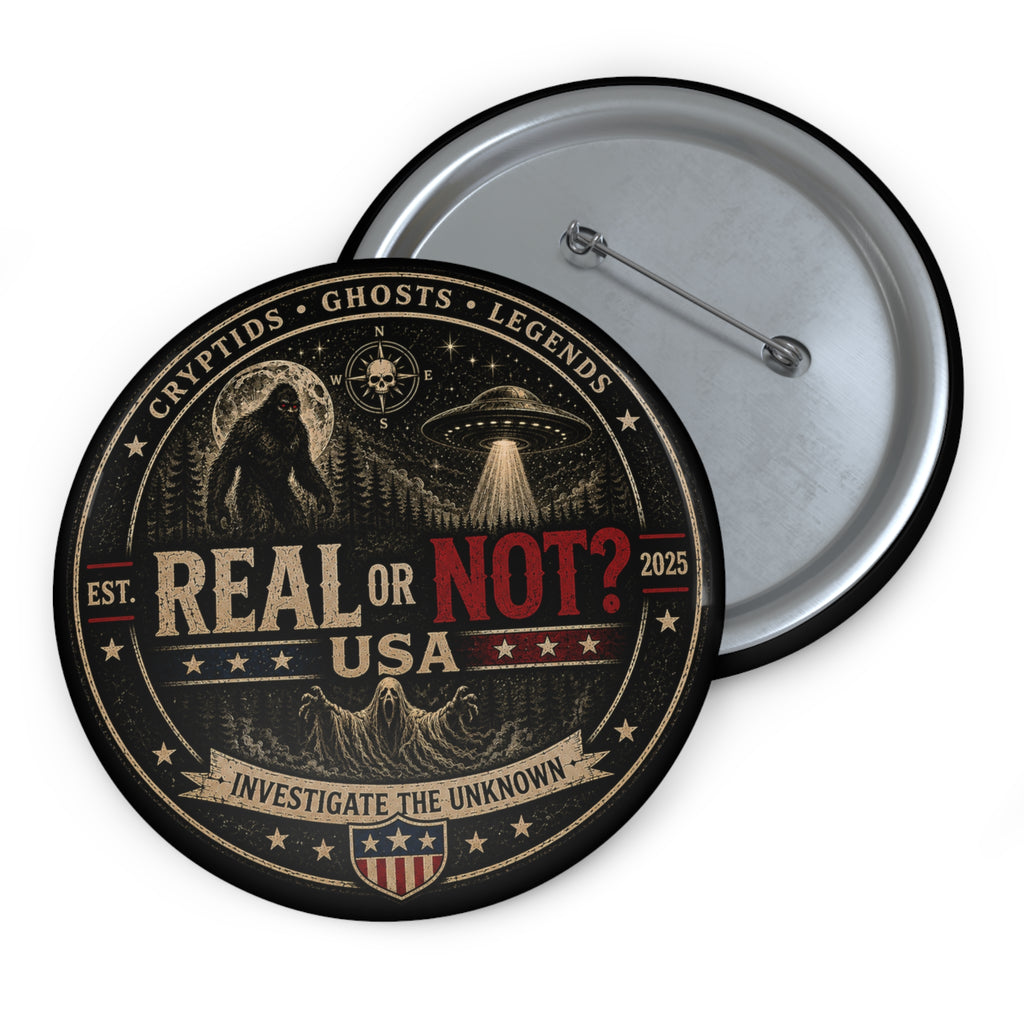 Real or Not? USA Paranormal Investigations Round Pin Button