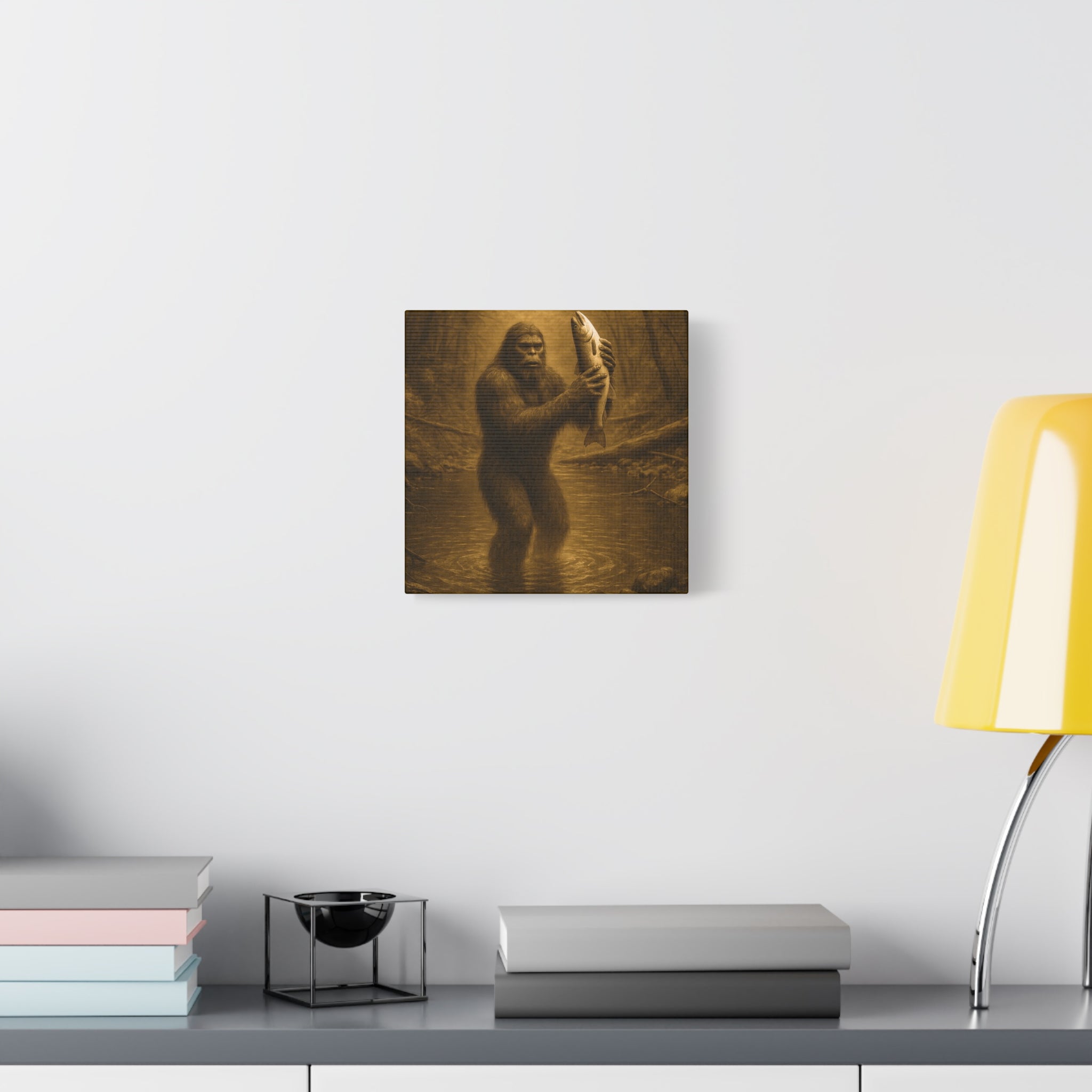 Fishin' with Squatch Matte Canvas Wall Art – Sasquatch