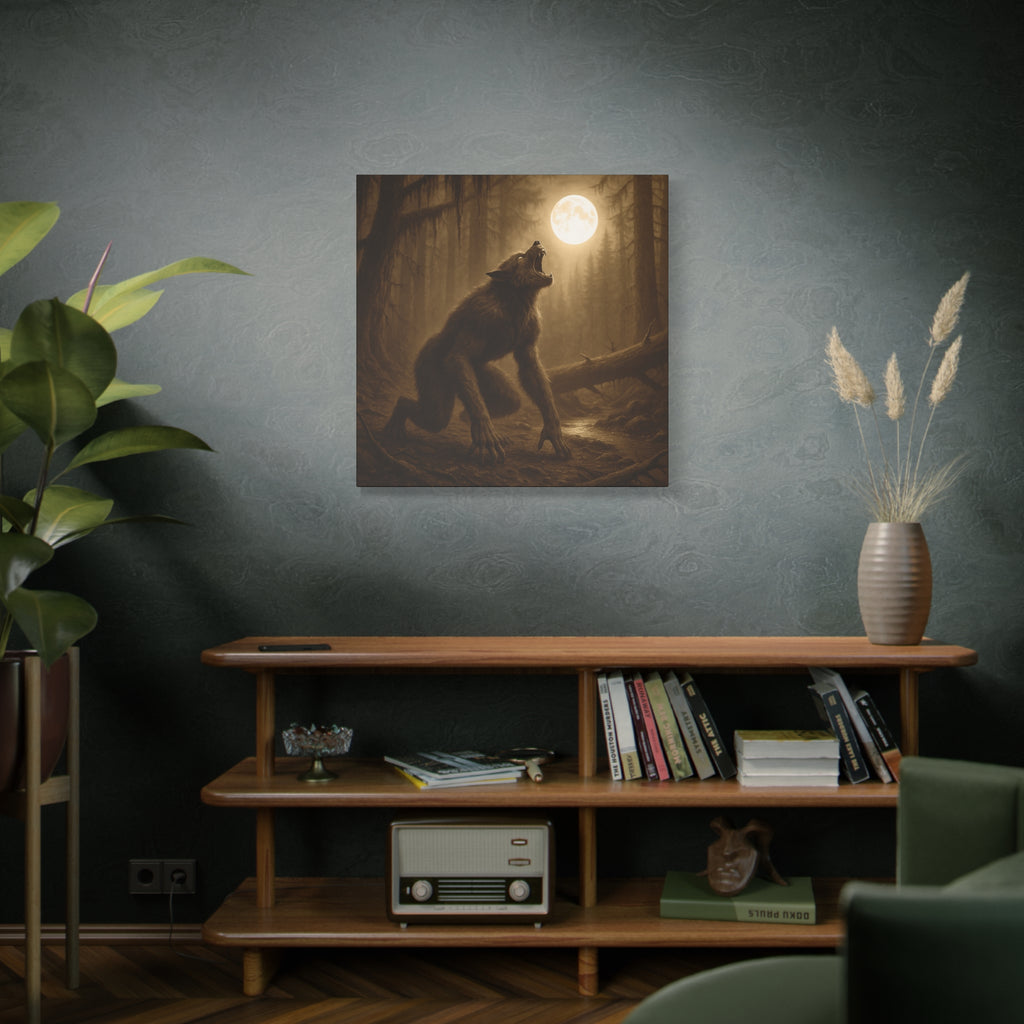 Werewolf Howl at the Moon Matte Canvas Wall Art