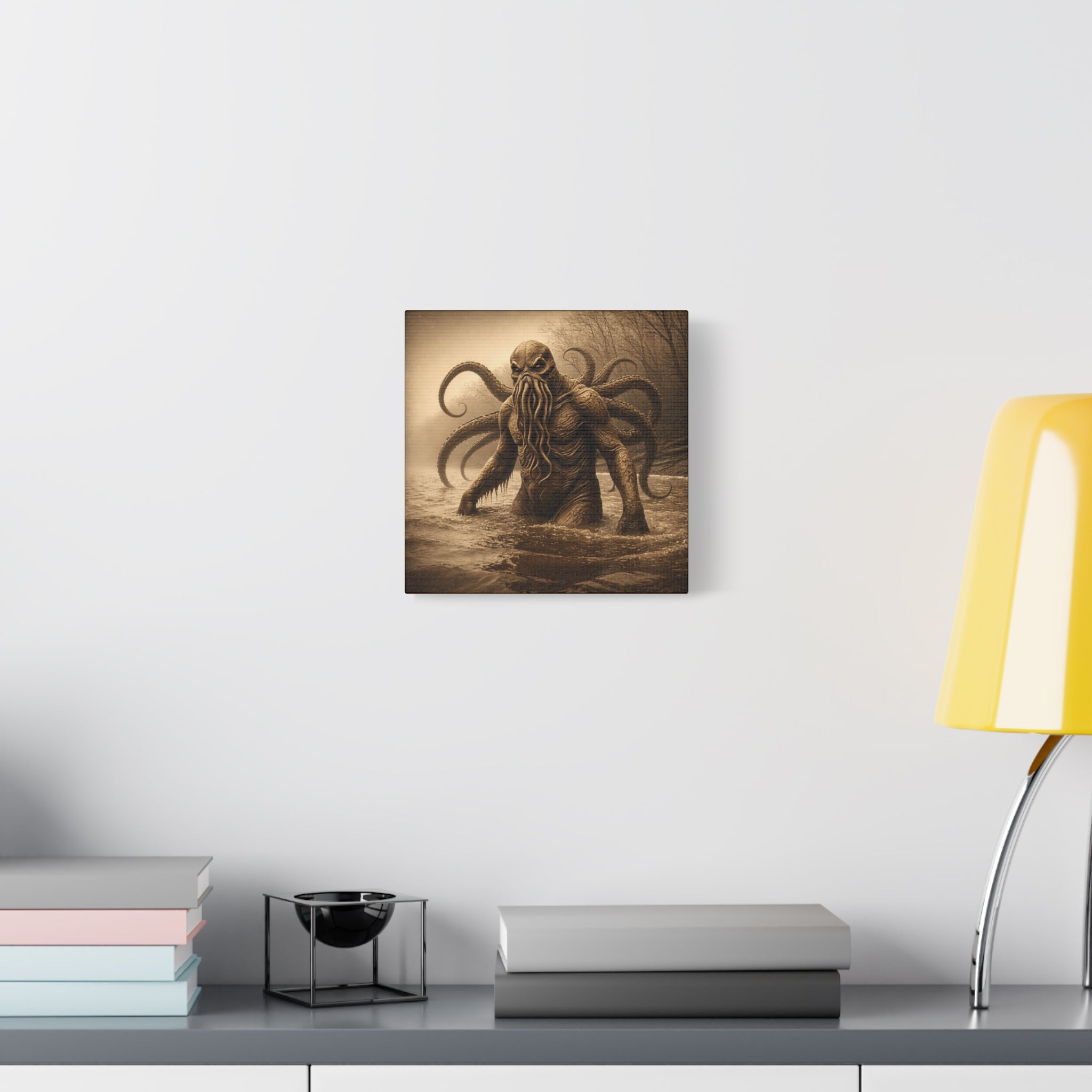 Octo-man Canvas Wall Art – Matte Stretched Horror Decor