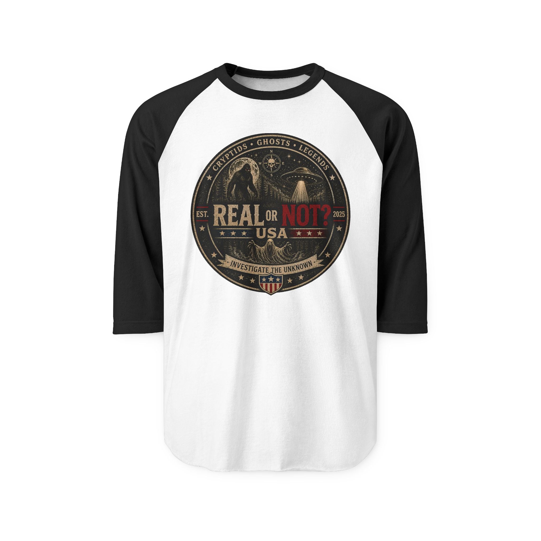 Real or Not? USA Raglan Shirt