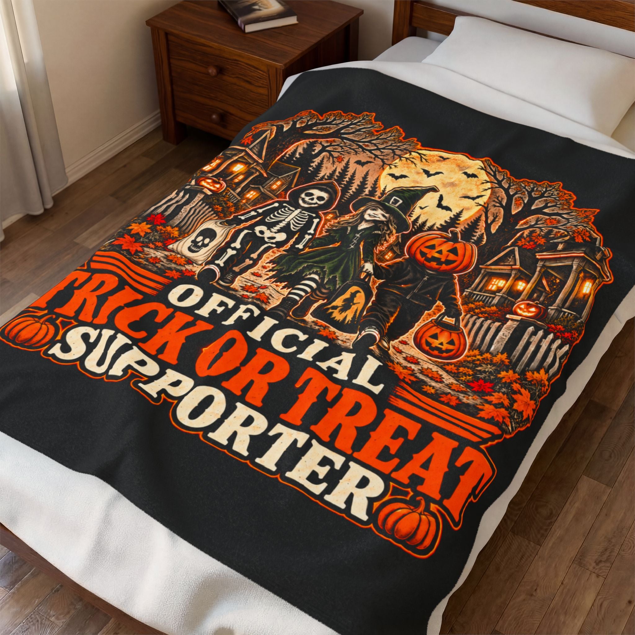 Trick or Treat Supporter Velveteen Plush Blanket