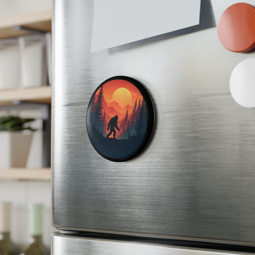 Bigfoot Sunset Walk Round Magnet