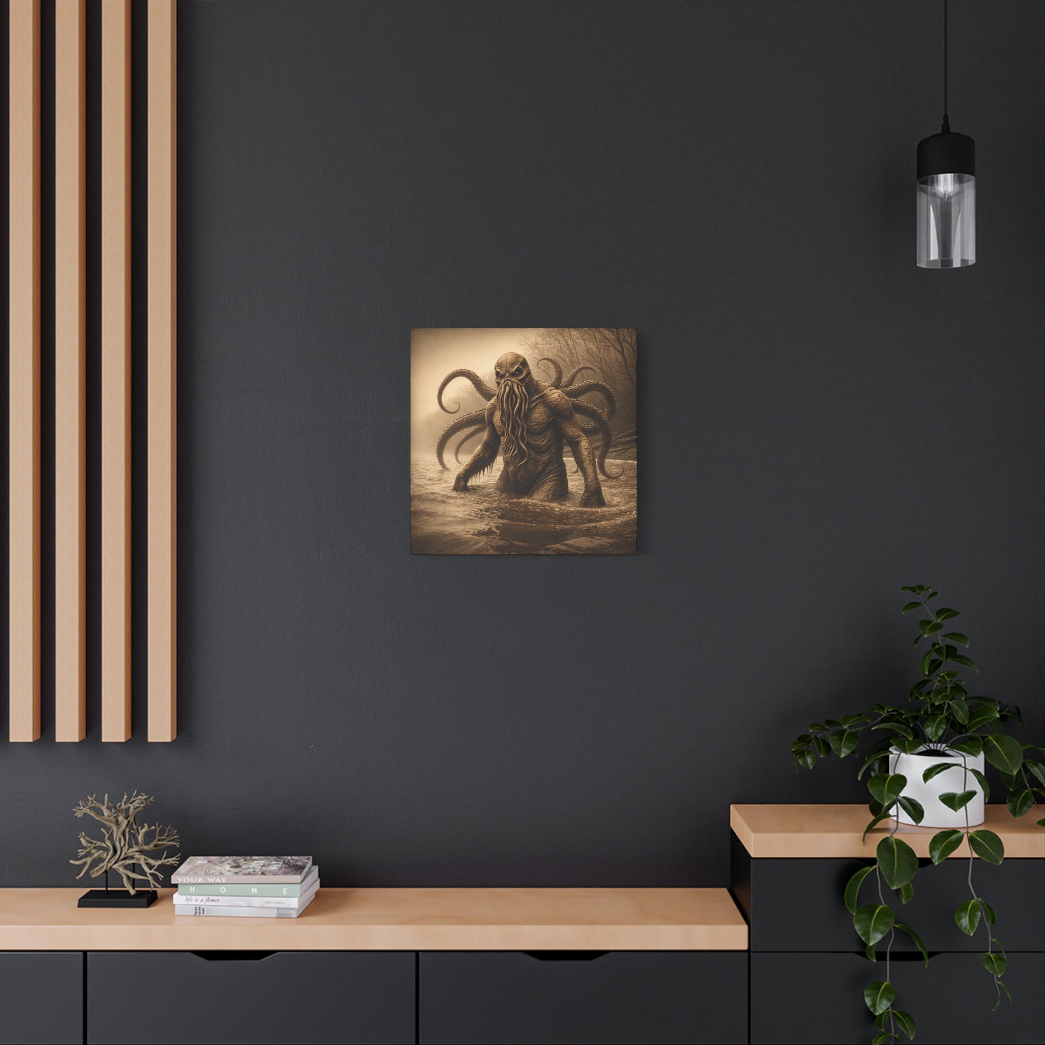 Octo-man Canvas Wall Art – Matte Stretched Horror Decor