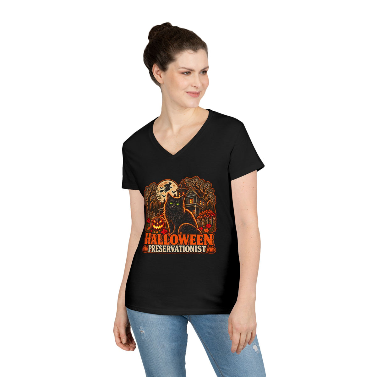 Halloween Preservationist v.2 Ladies V-Neck T-Shirt