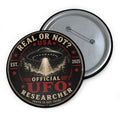 UFO Researcher Round Pin Button