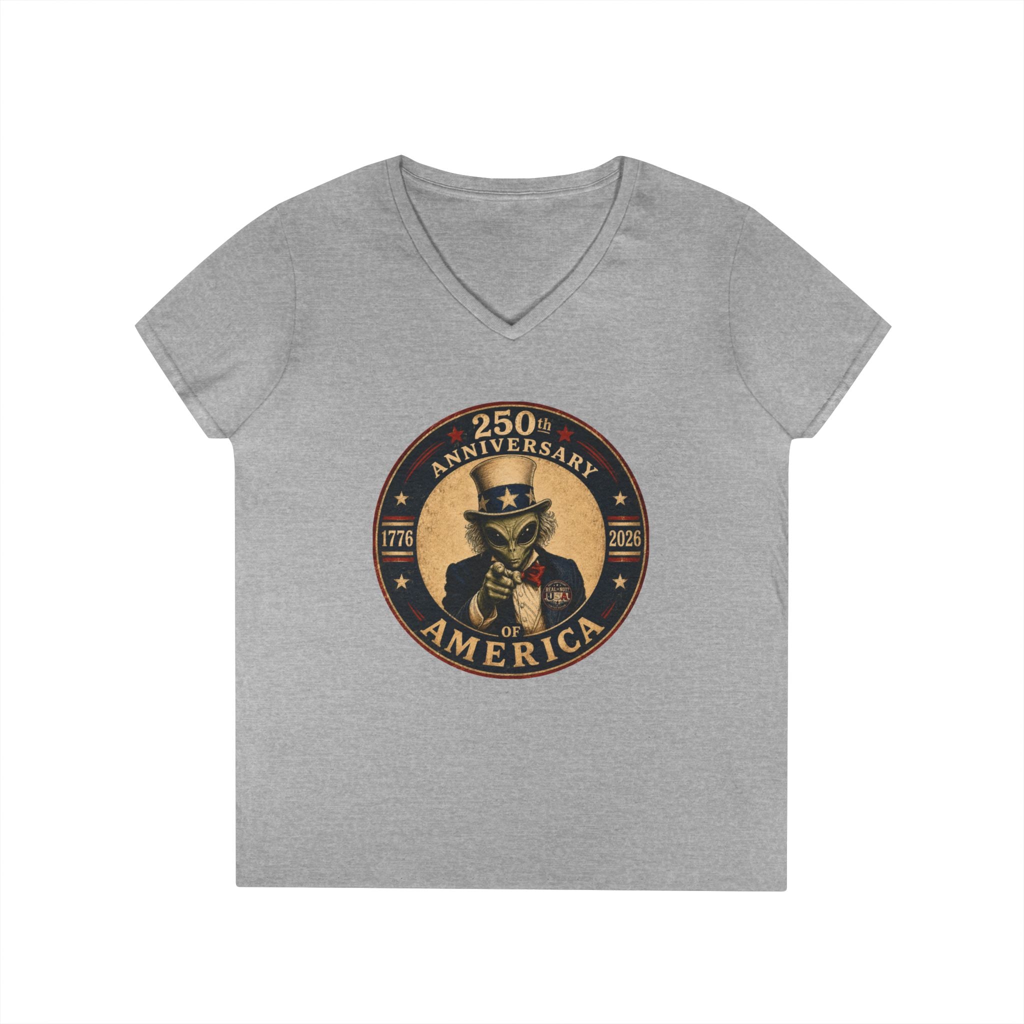 Limited Edition: Uncle Alien 250th USA Anniversary Ladies' V-Neck T-Shirt