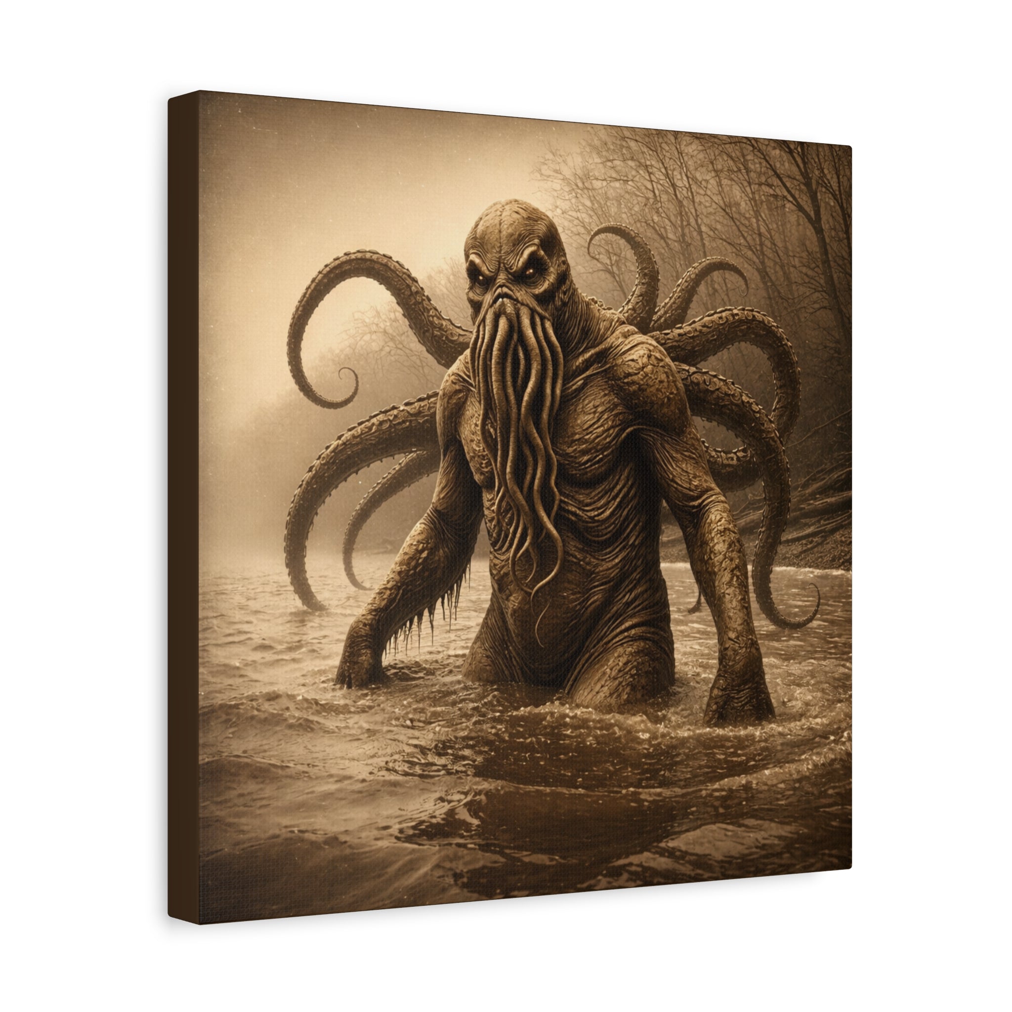 Octo-man Canvas Wall Art – Matte Stretched Horror Decor