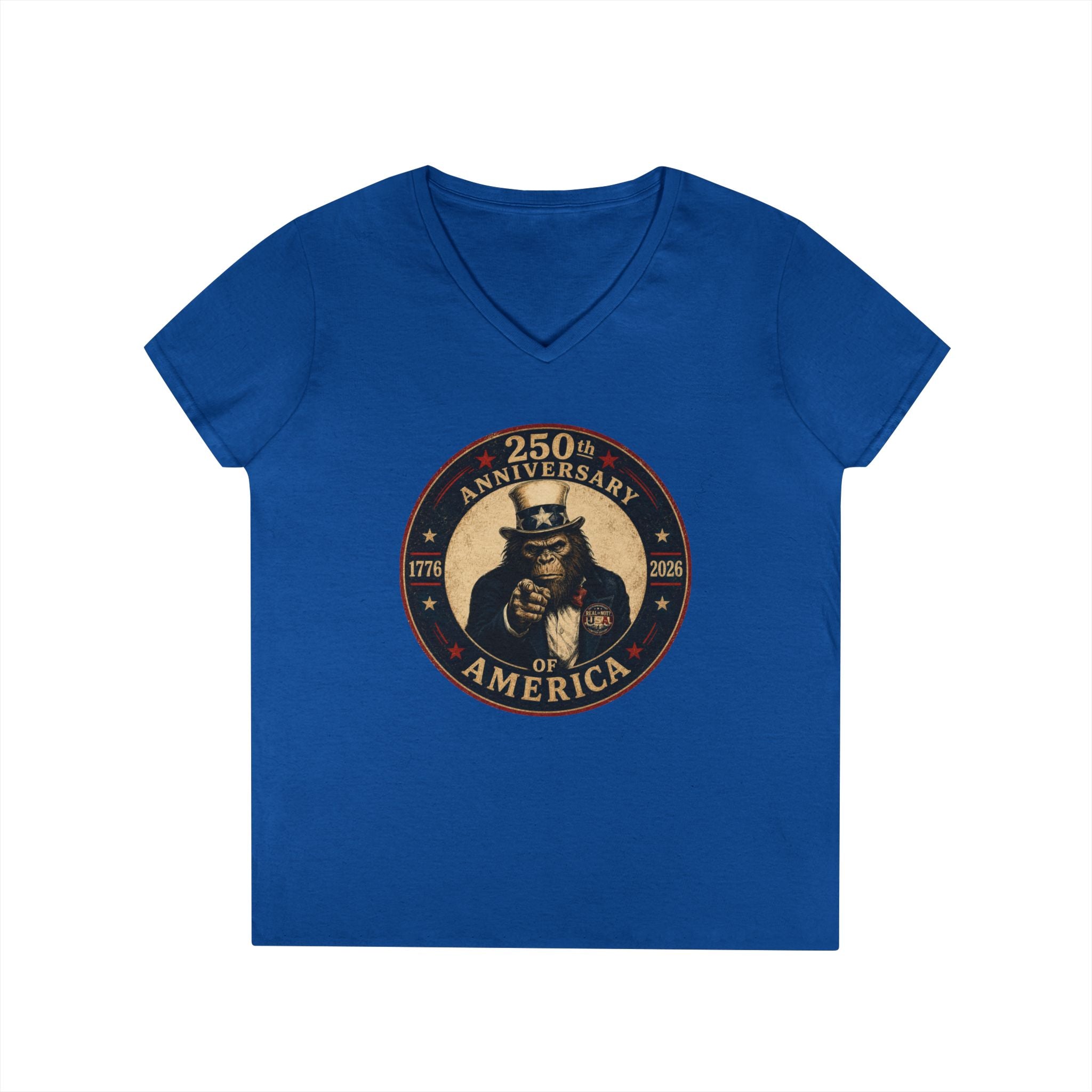 Limited Edition: Uncle Squatch 250th USA Anniversary Ladies' V-Neck T-Shirt