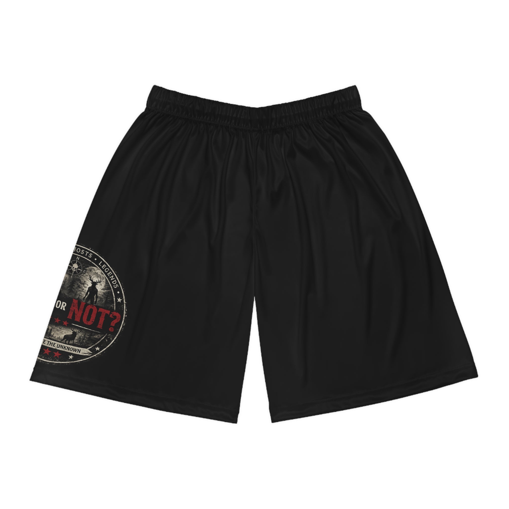 Real or Not? USA Vintage Stamp Black Basketball Shorts