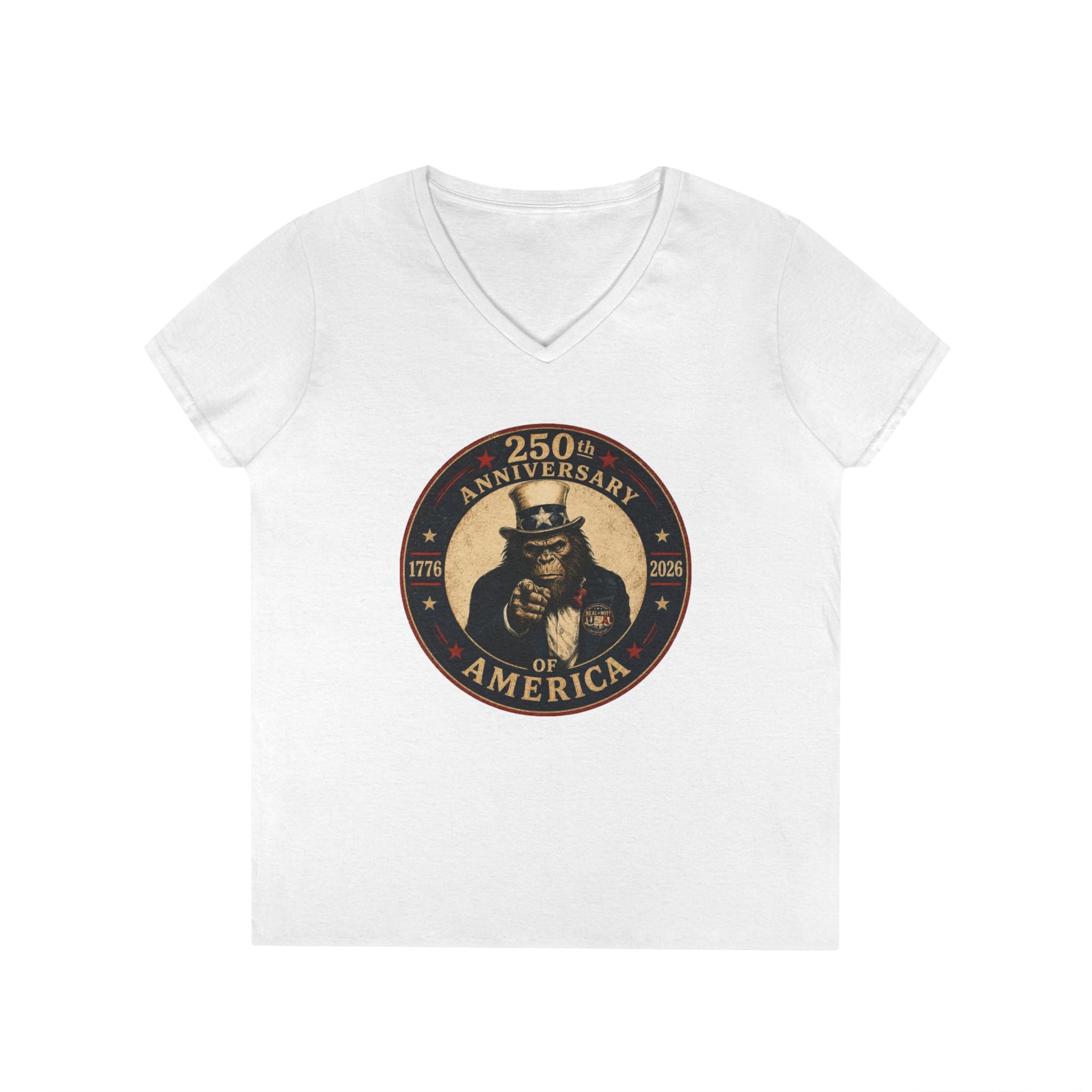 Limited Edition: Uncle Squatch 250th USA Anniversary Ladies' V-Neck T-Shirt