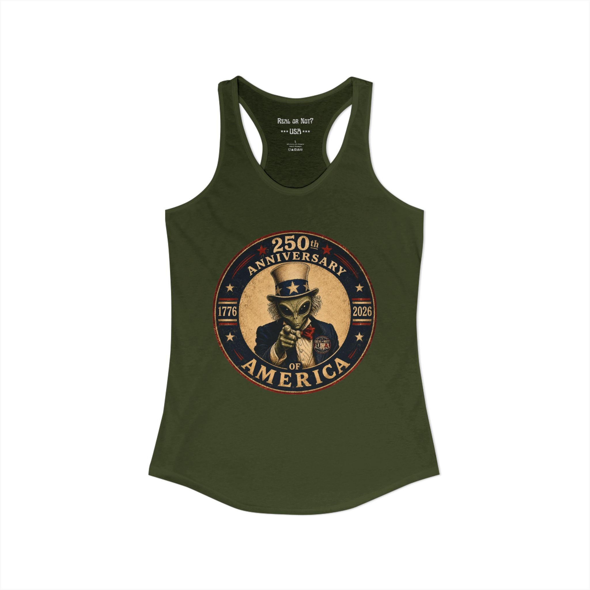 Limited Edition: Uncle Alien 250th USA Anniversary Ladies' Racerback Tank Top