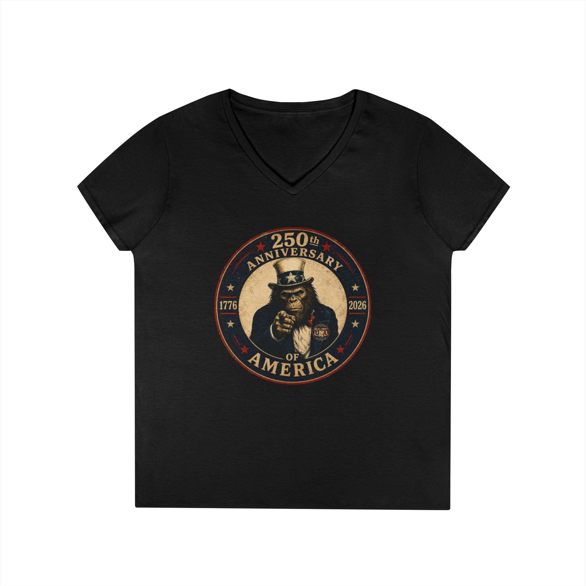 Limited Edition: Uncle Squatch 250th USA Anniversary Ladies' V-Neck T-Shirt