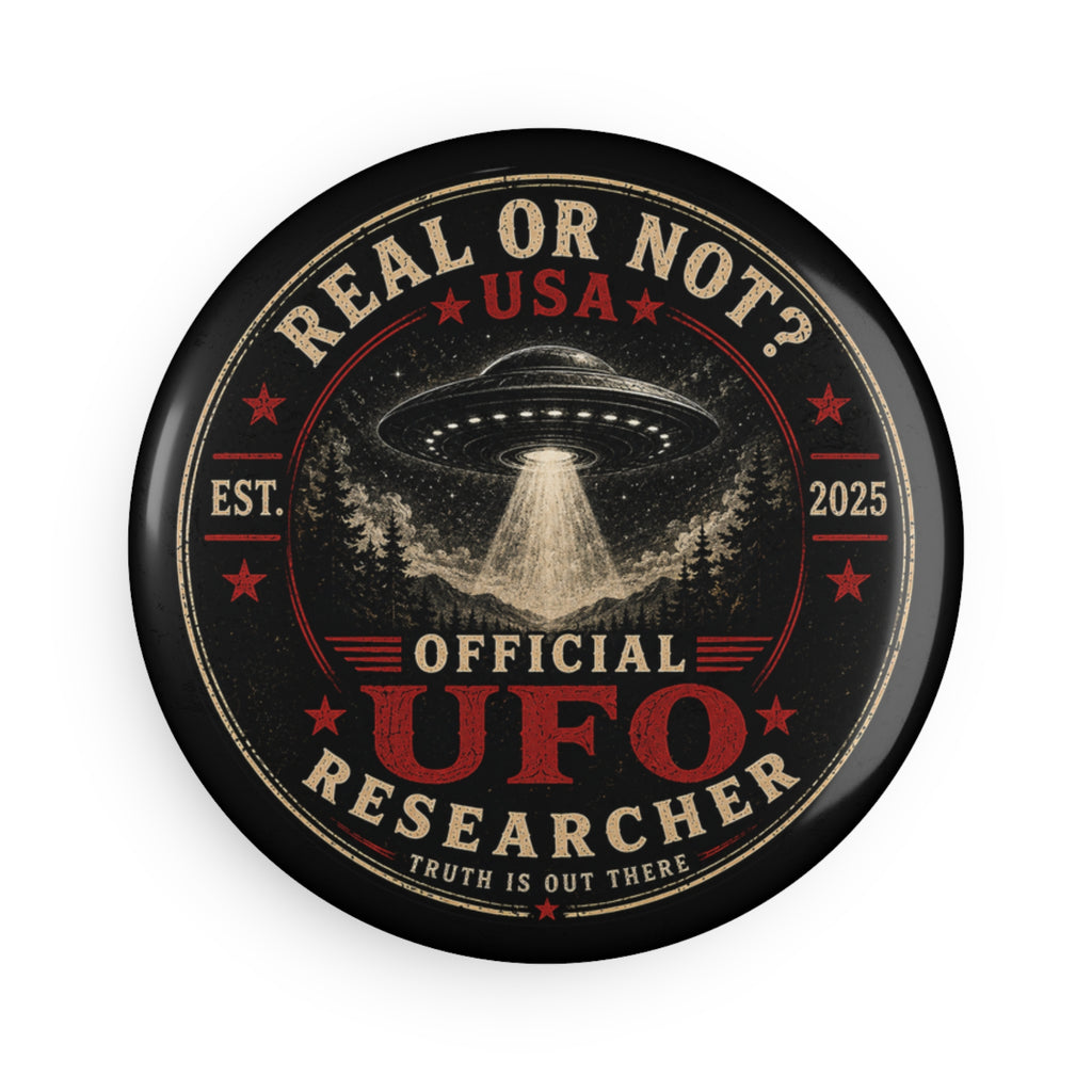 UFO Researcher Round Magnet