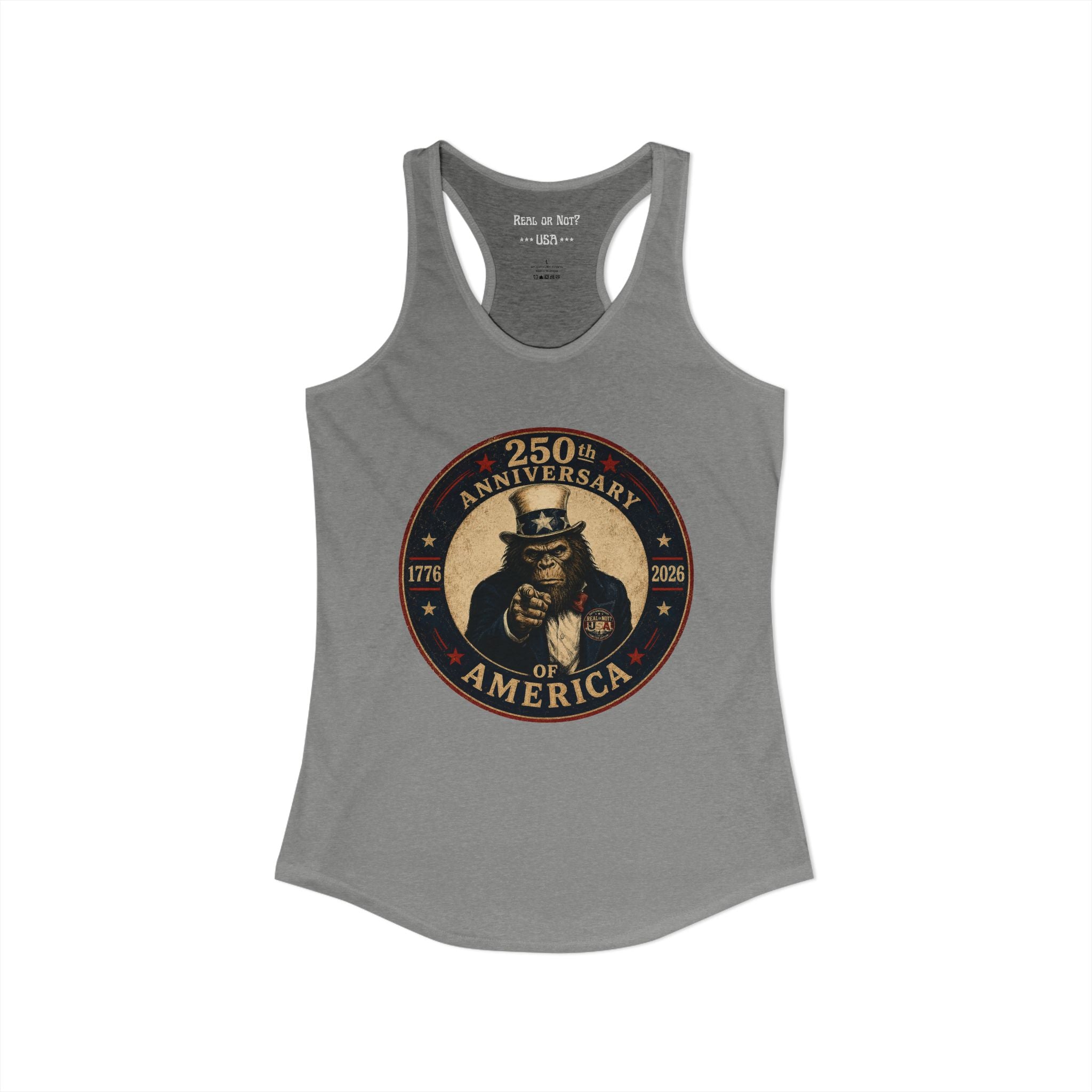 Limited Edition: Uncle Squatch 250th USA Anniversary Ladies' Racerback Tank Top