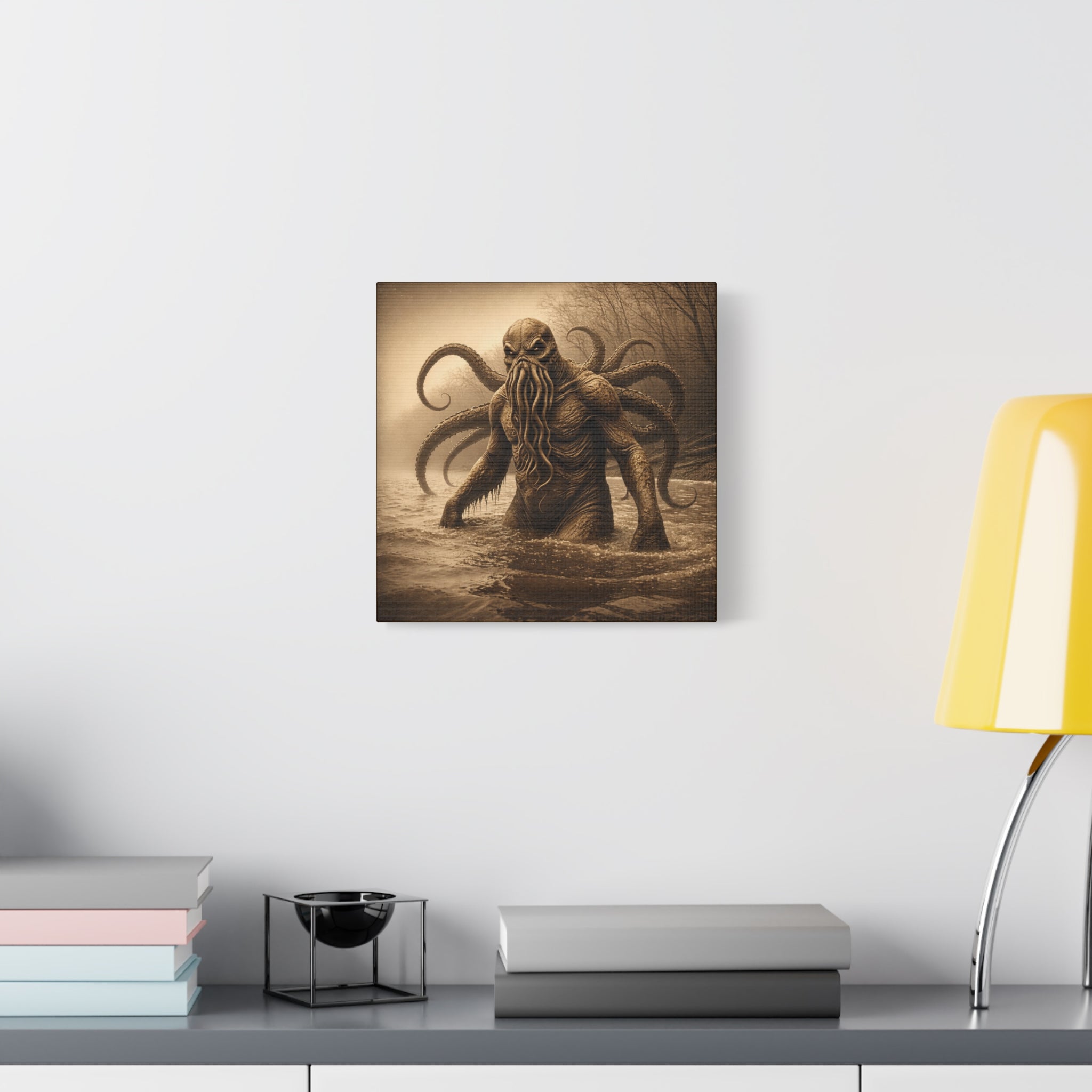 Octo-man Canvas Wall Art – Matte Stretched Horror Decor